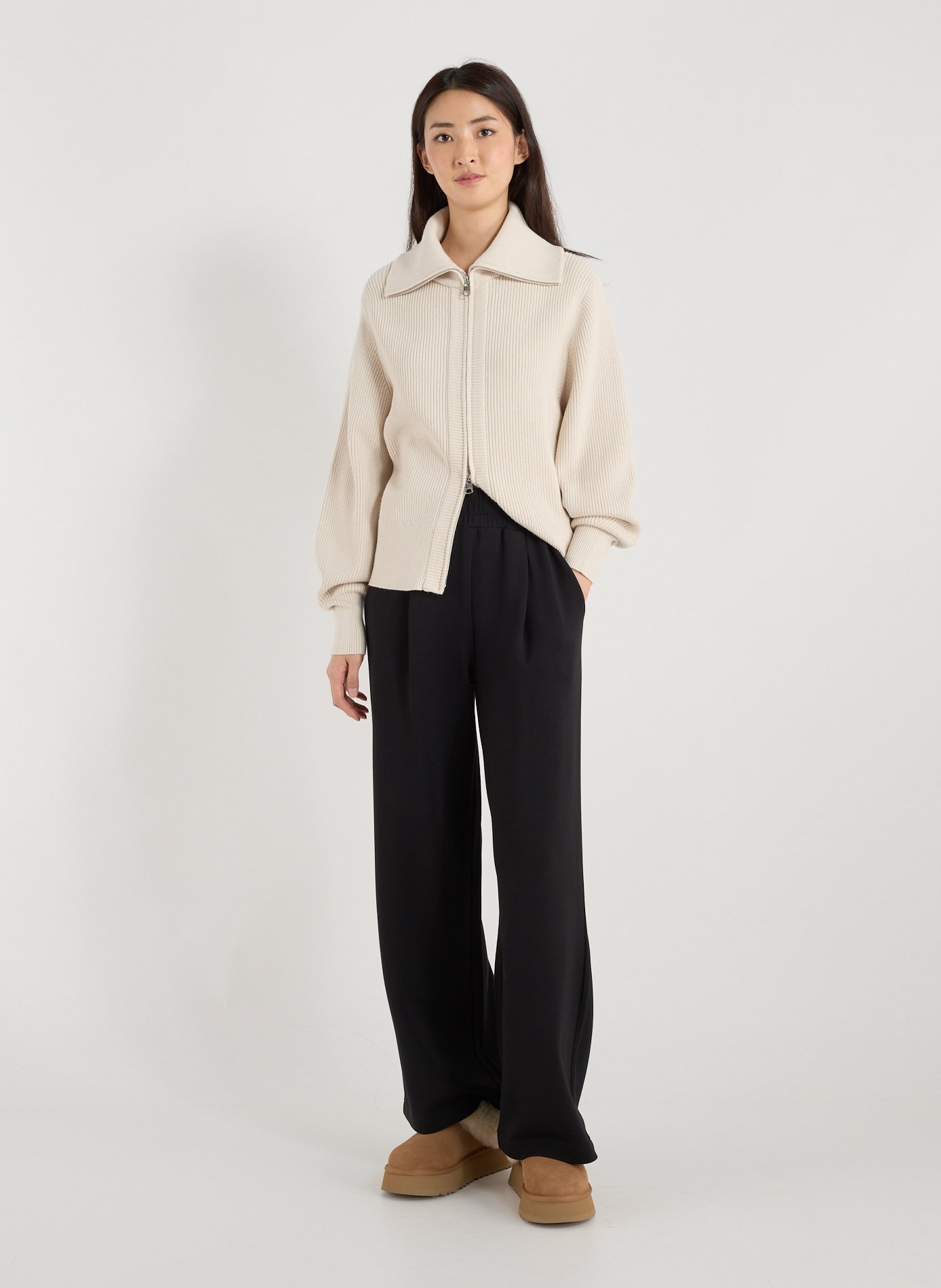 Ribbed turtleneck vest VARLEY Beige