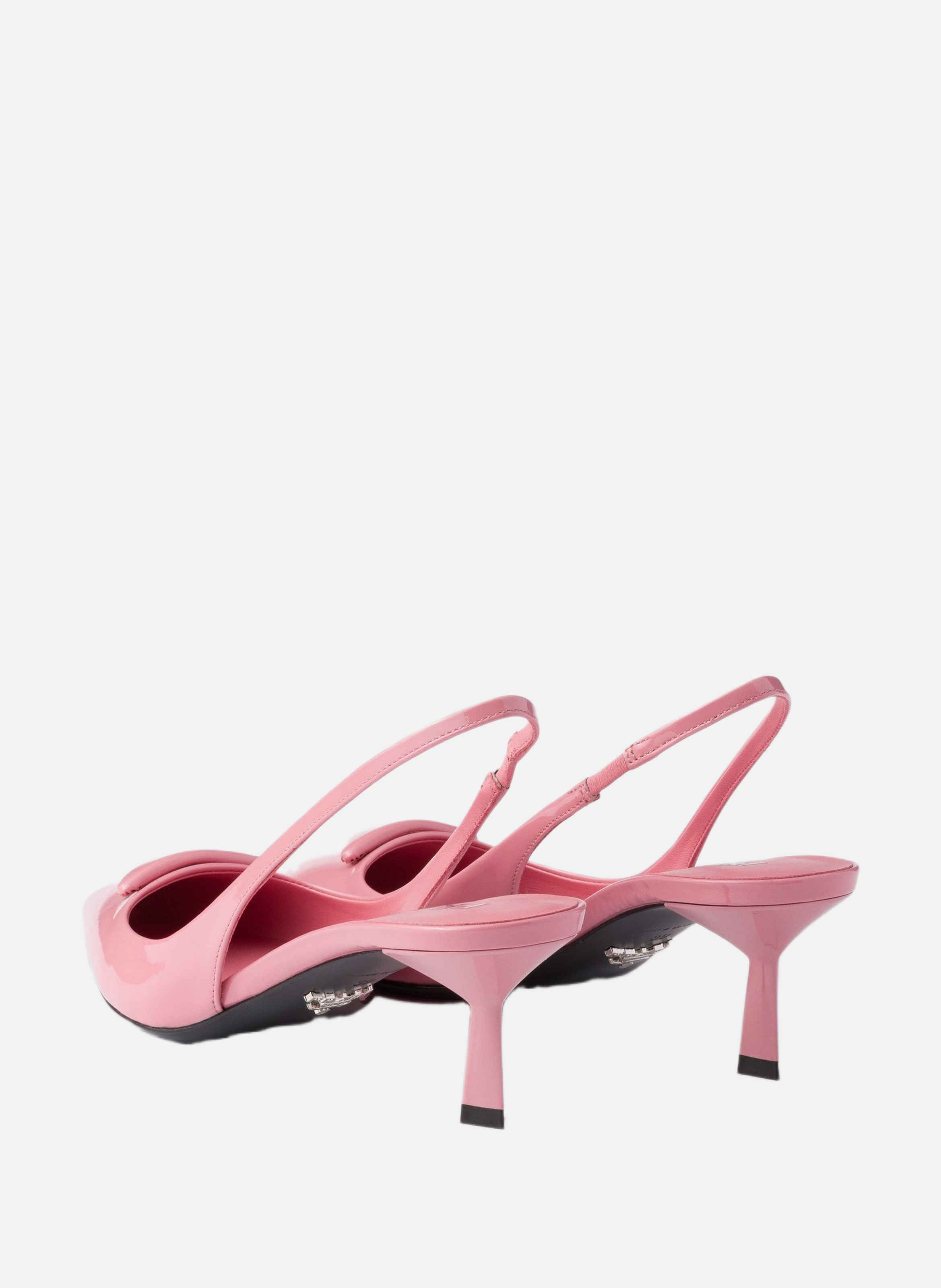 Escarpins à bride arrière en cuir verni PRADA Rose