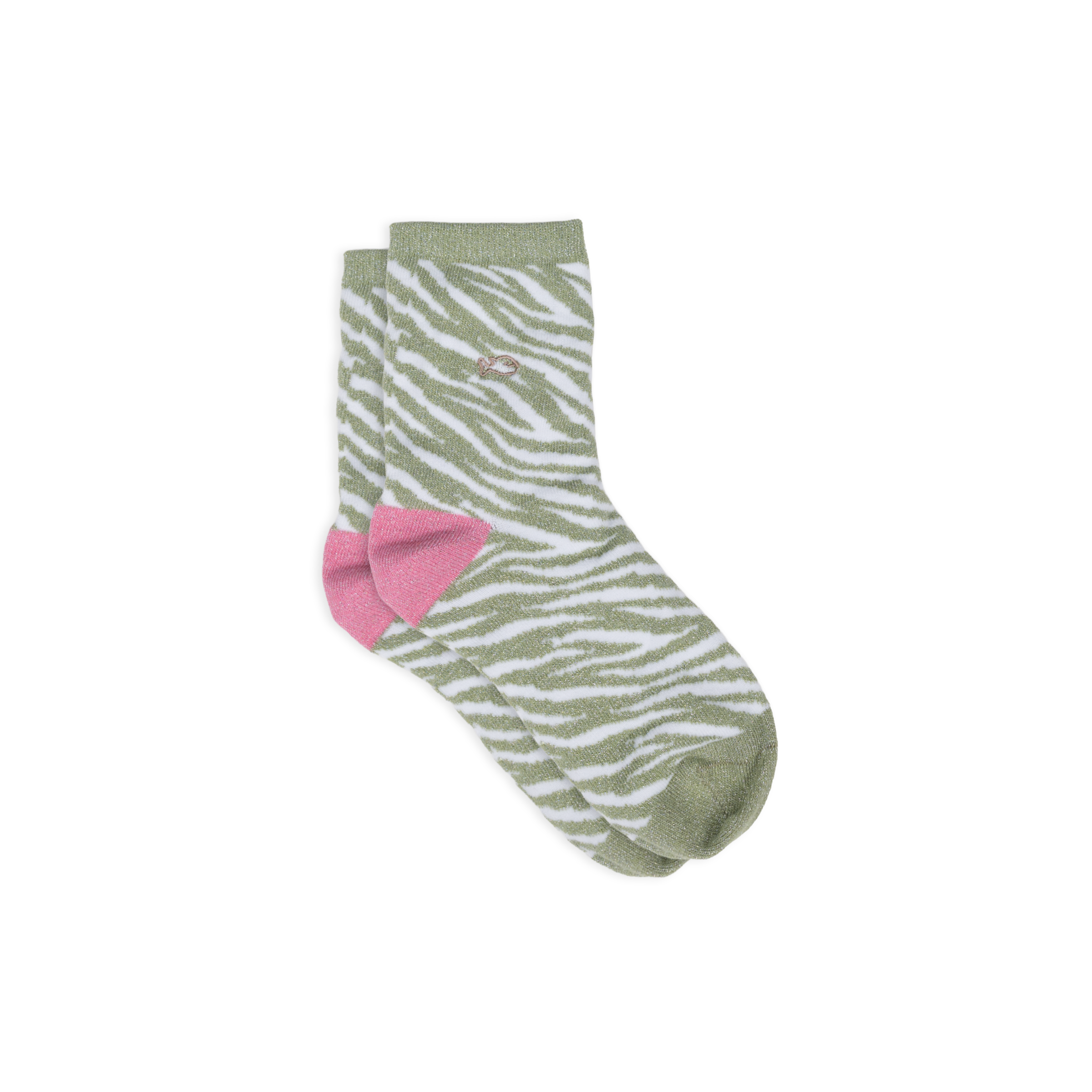 Chaussettes en coton peigné zèbre  Vert