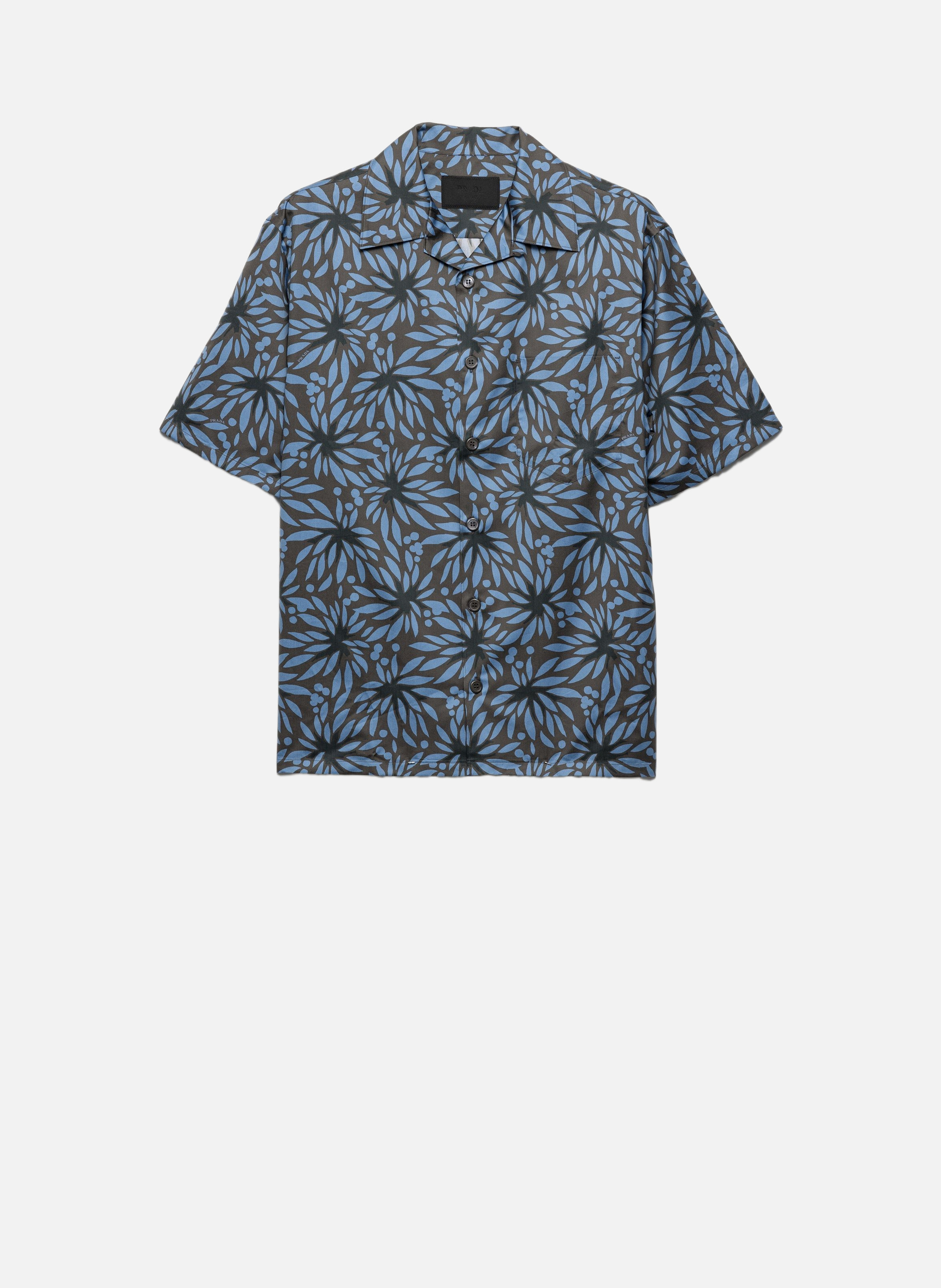 Chemise bowling en coton imprimé PRADA Gris