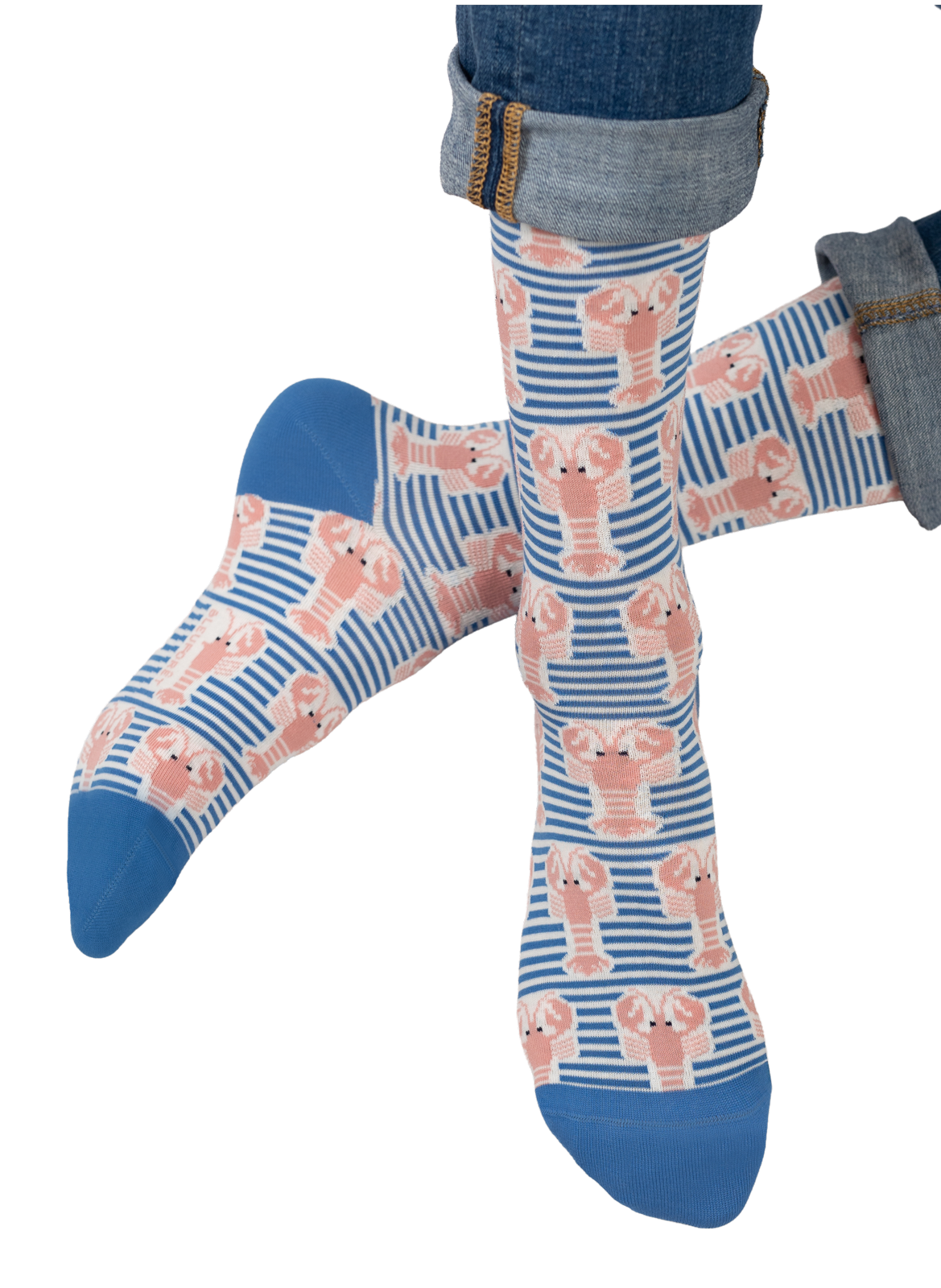 Mid-high lobster socks BLEUFORÊT Blue