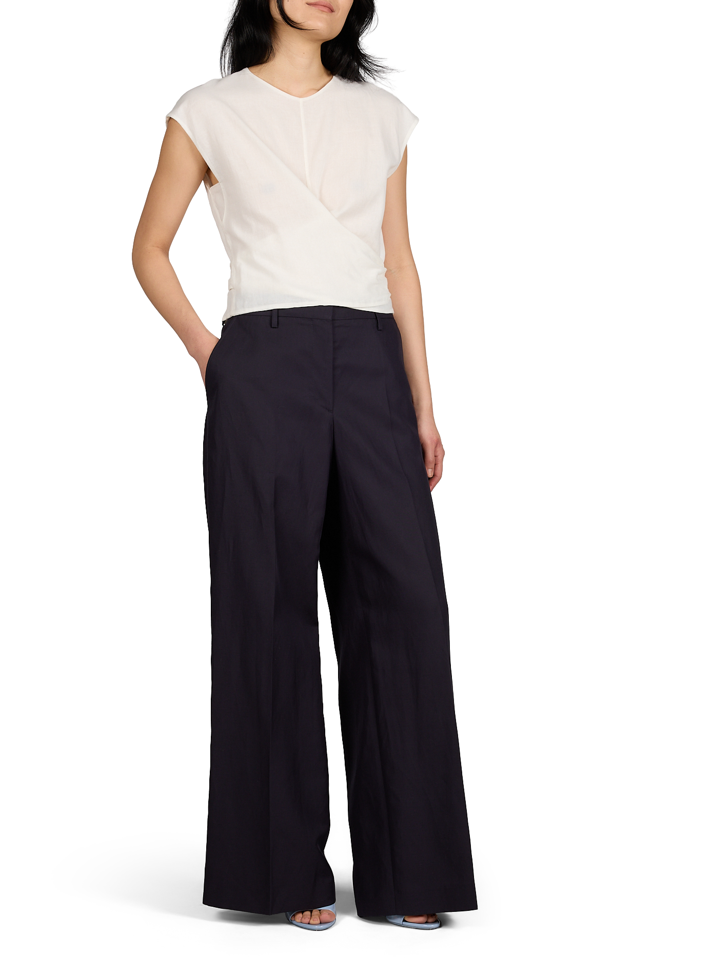 Top Marlon sans manches à nouer en coton TELA Blanc