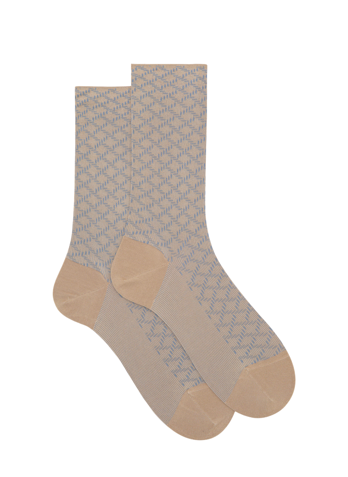 Mid-calf patterned socks  Beige