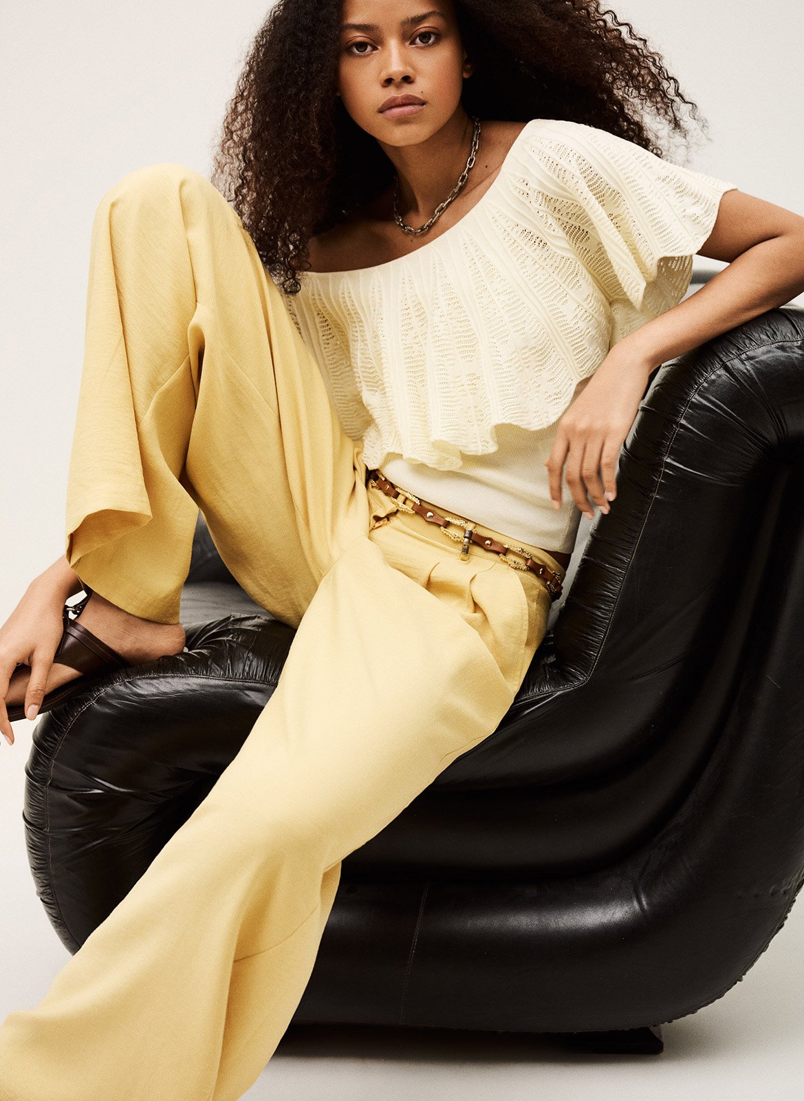 Pantalon large deana BA&SH Beige