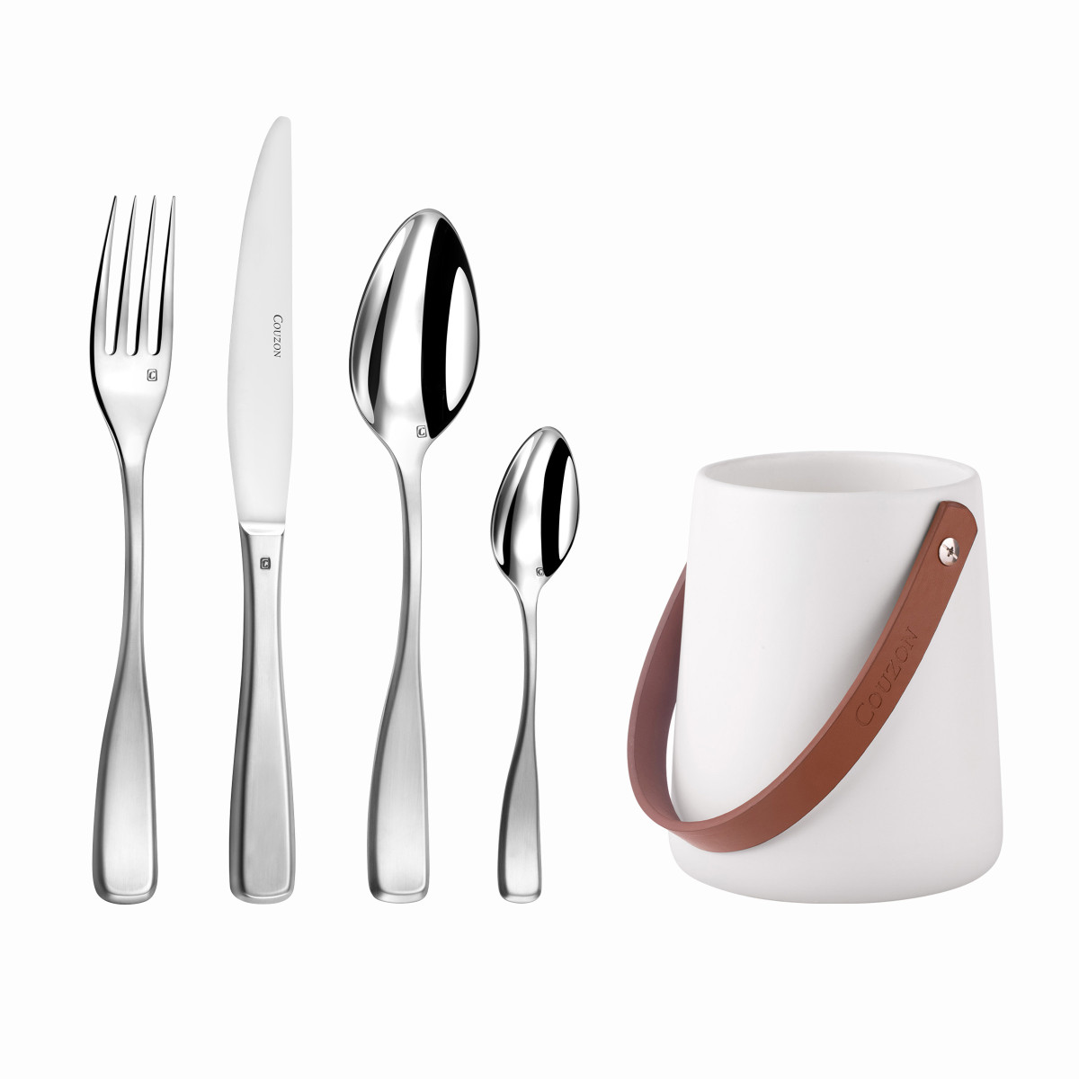 Millénium - 24 couverts de table avec support de rangement nomade COUZON Argent