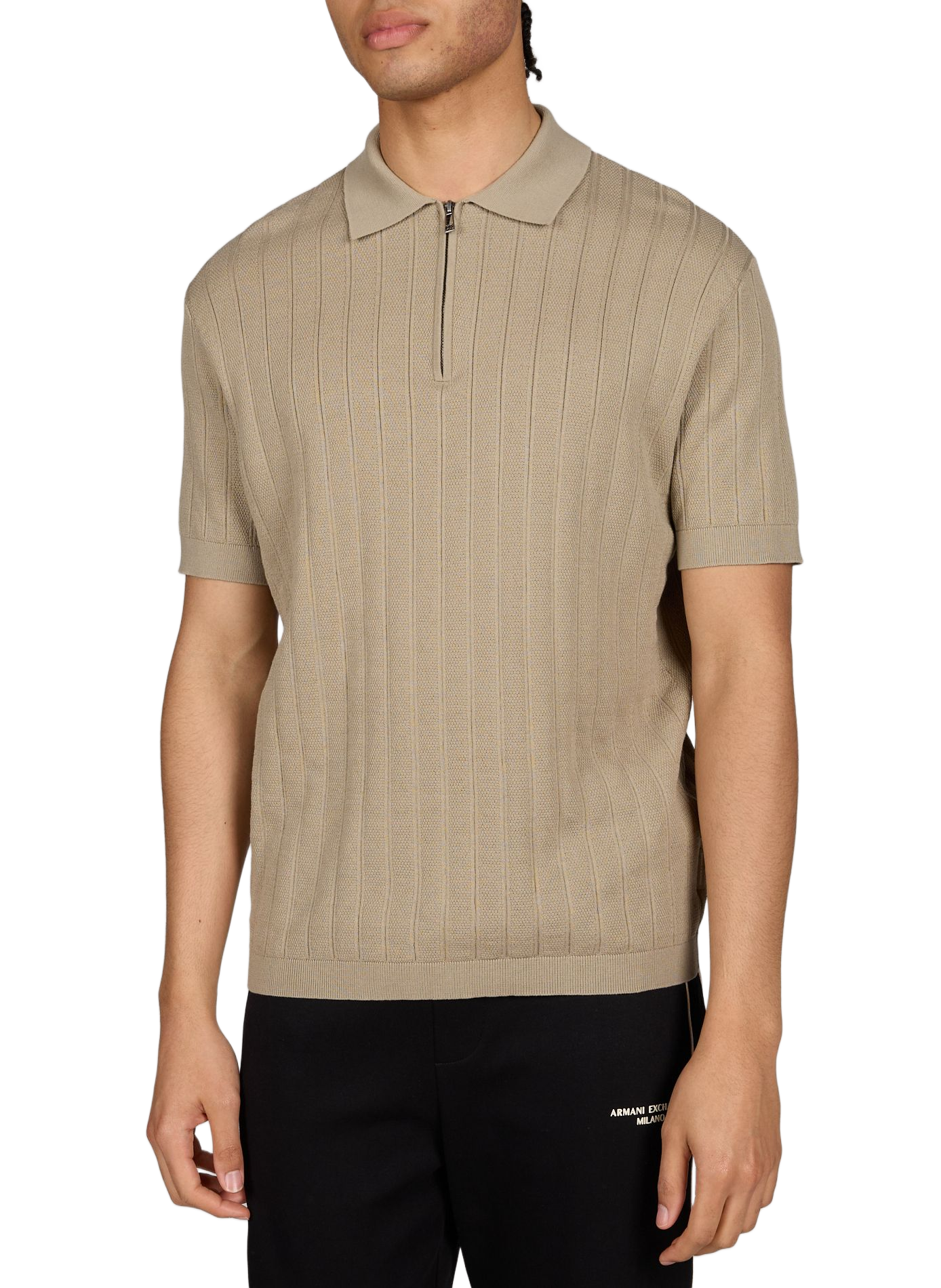 Polo manches courtes en coton ARMANI EXCHANGE Marron