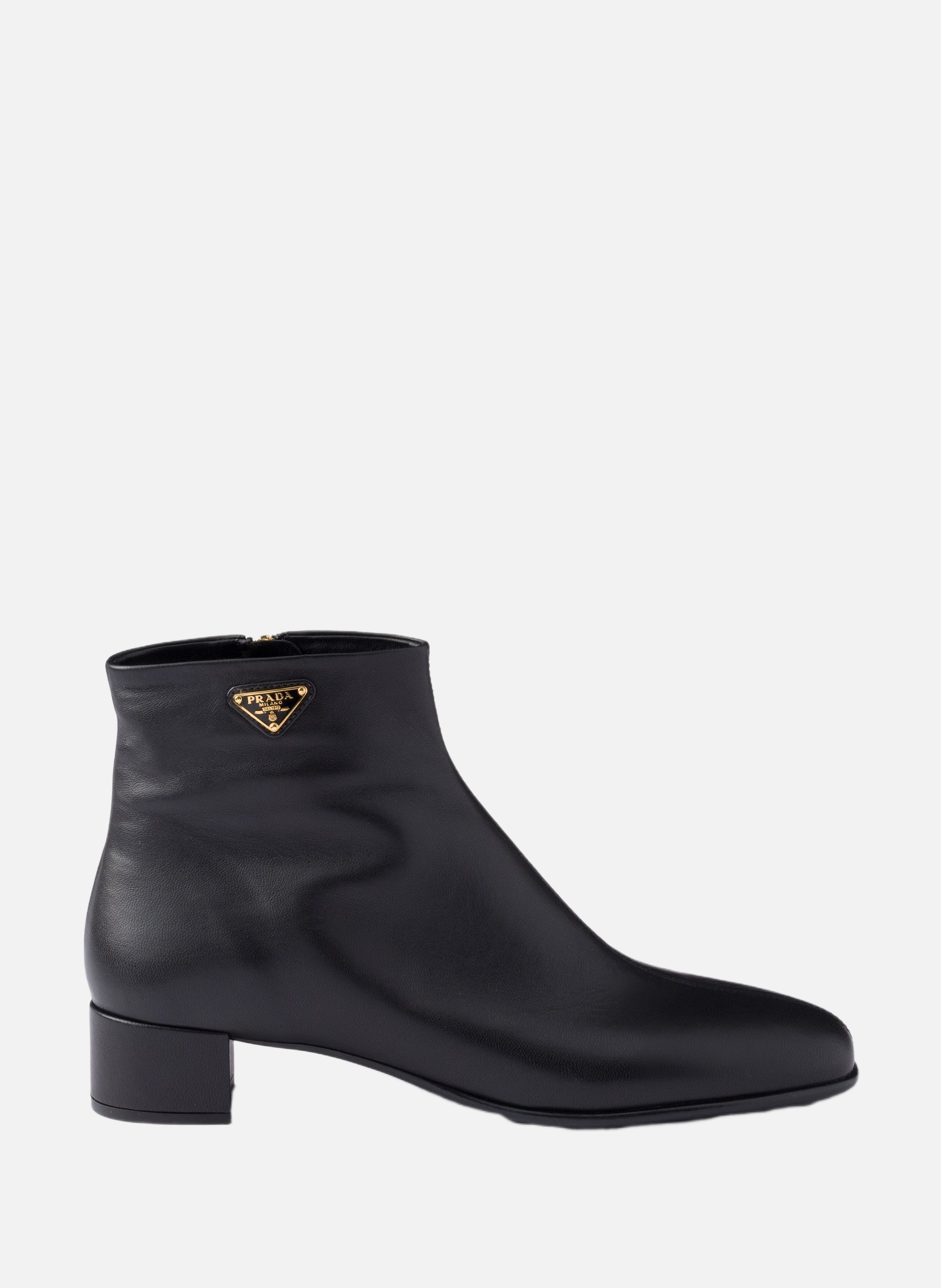 Bottines en cuir nappa PRADA Noir