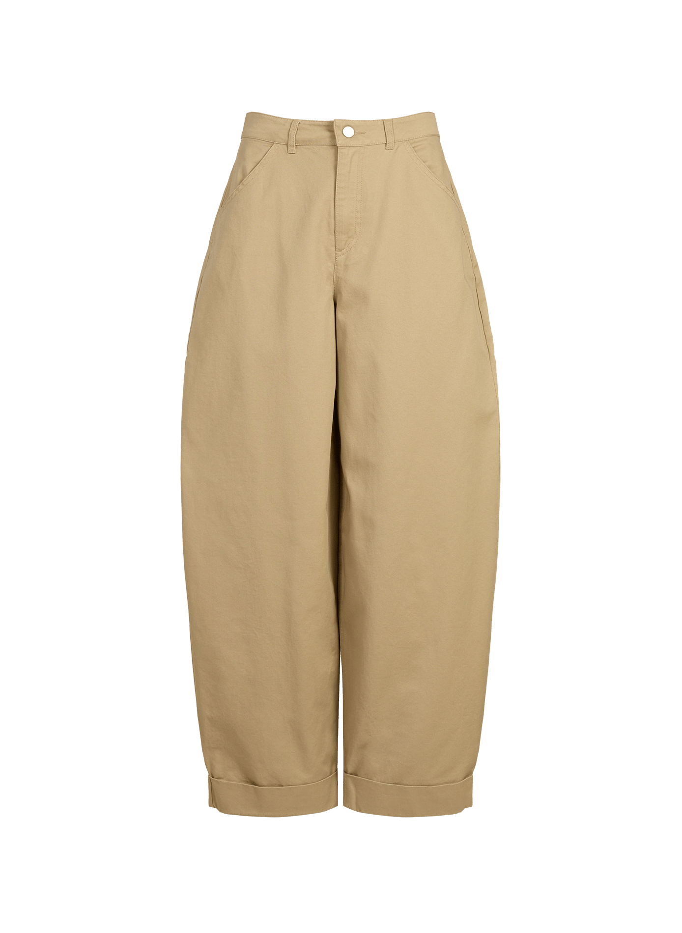 Pantalon cargo uni en coton TOPSHOP Beige