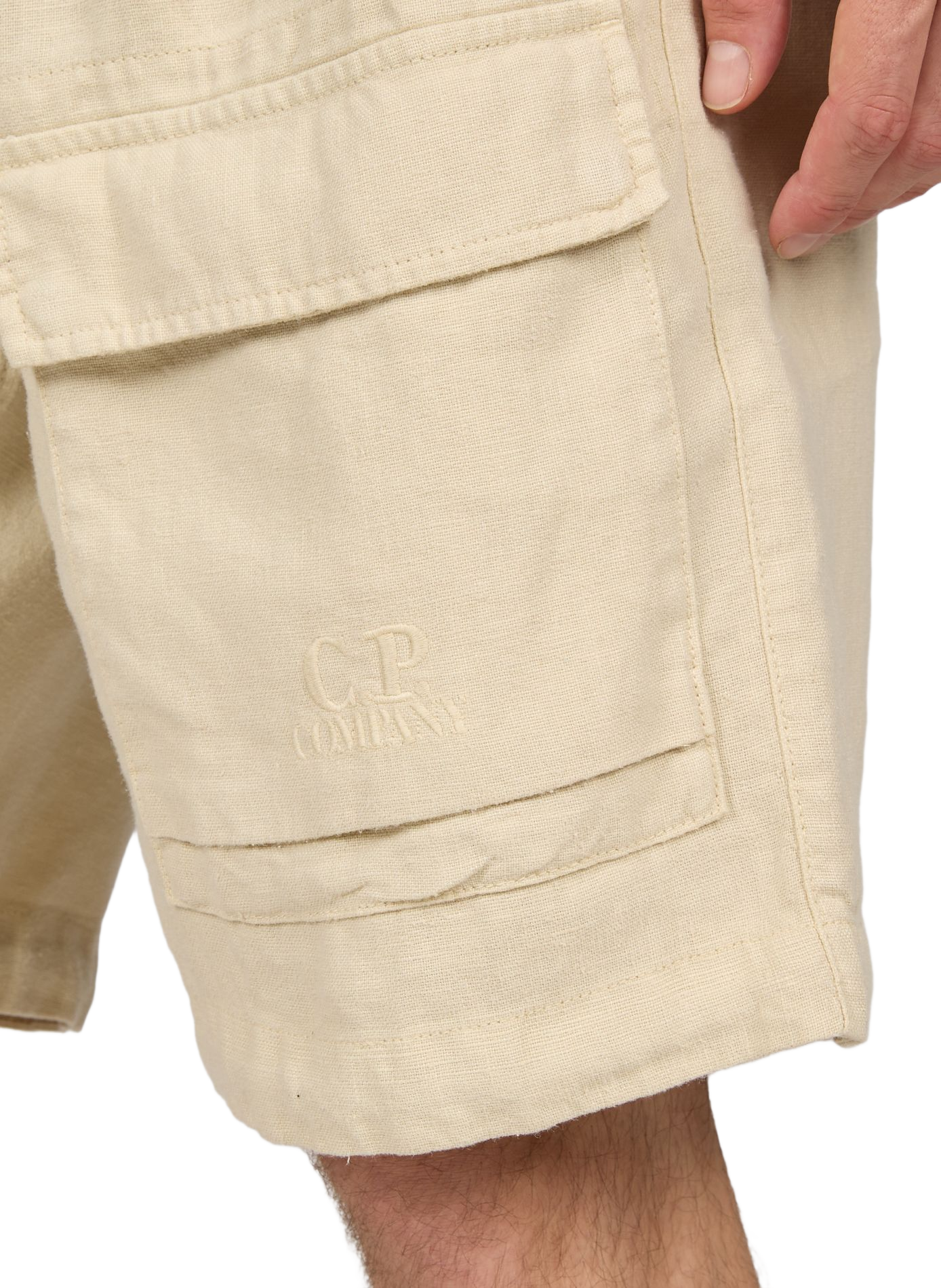 Short uni en lin CP COMPANY Beige