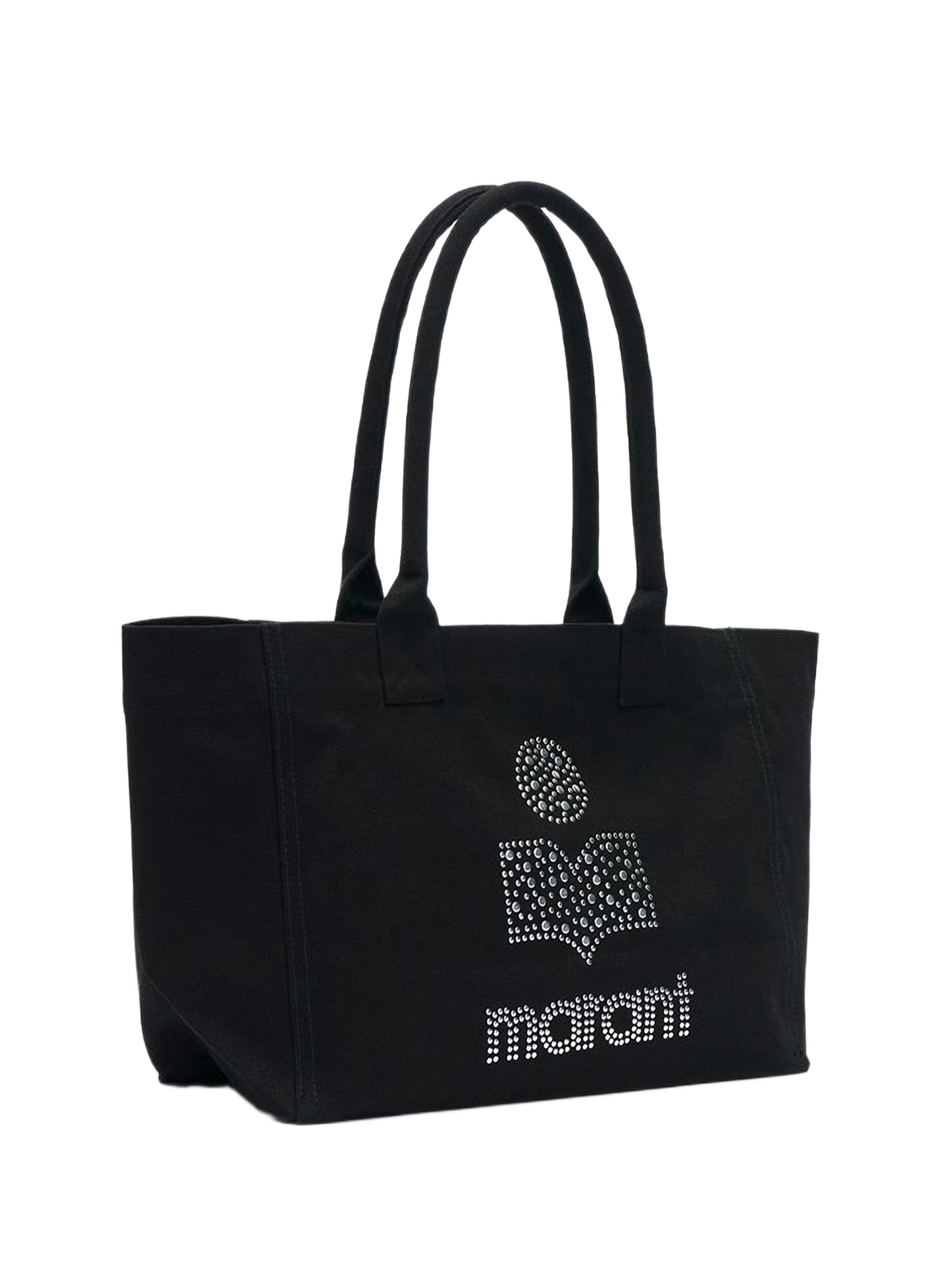 Small Yenky Zipped washed cotton bag with rhinestone logo ISABEL MARANT Black