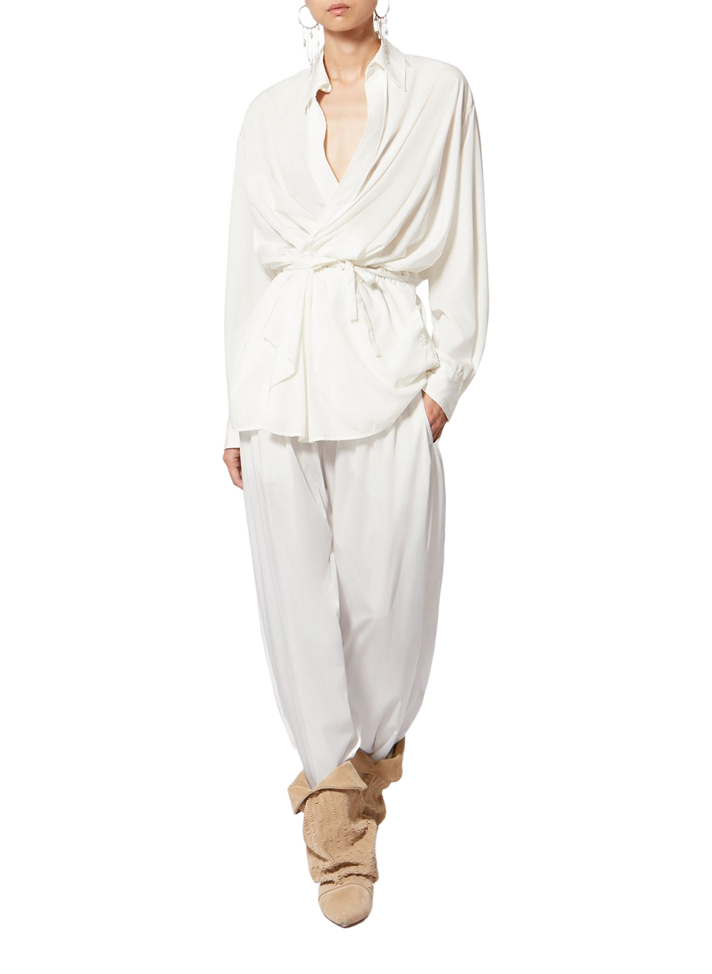 Wide leg pants Inaya adventurer trompe-l'oeil ISABEL MARANT White