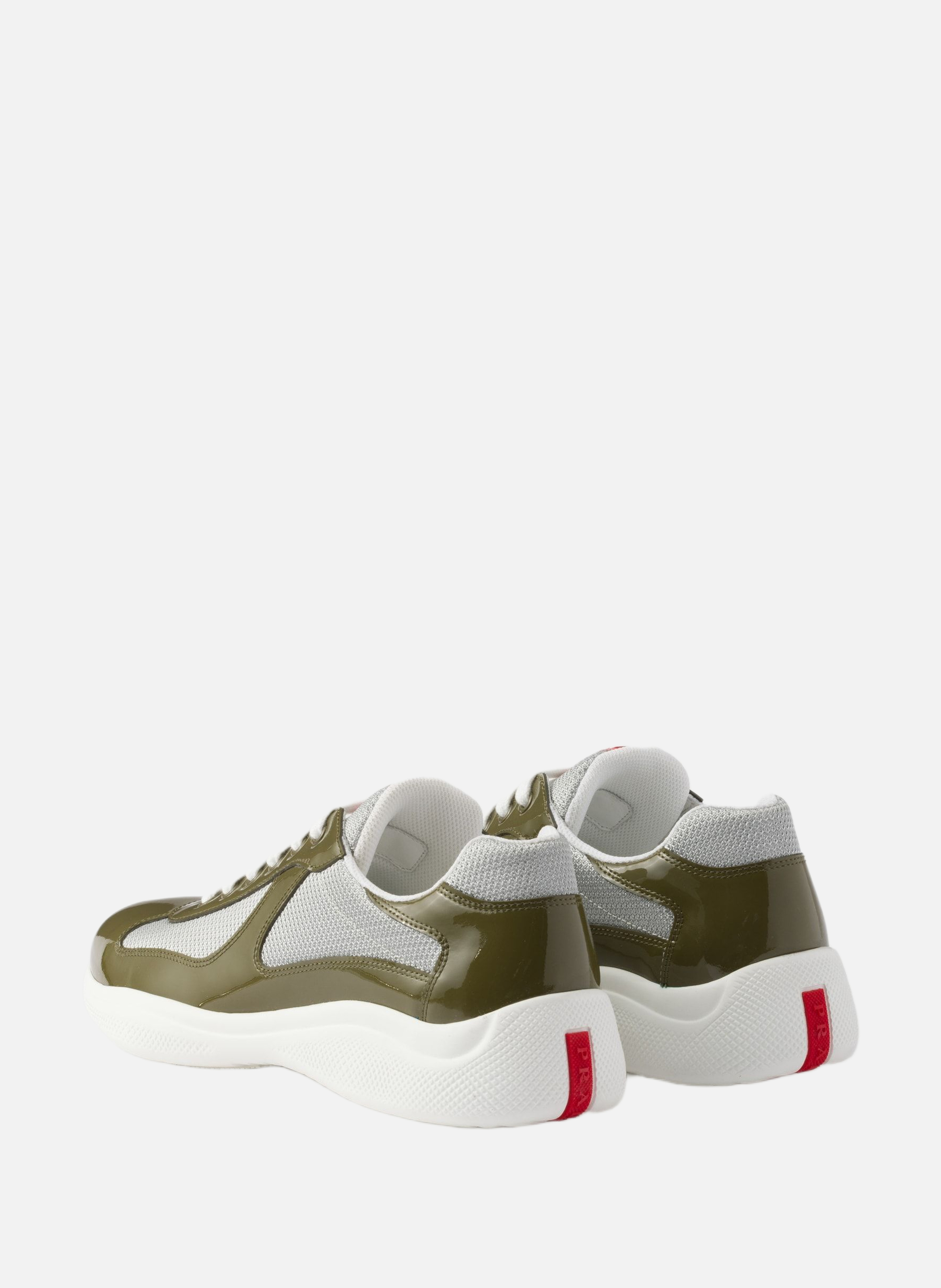 Sneakers prada america’s cup en cuir verni et tiss PRADA Vert
