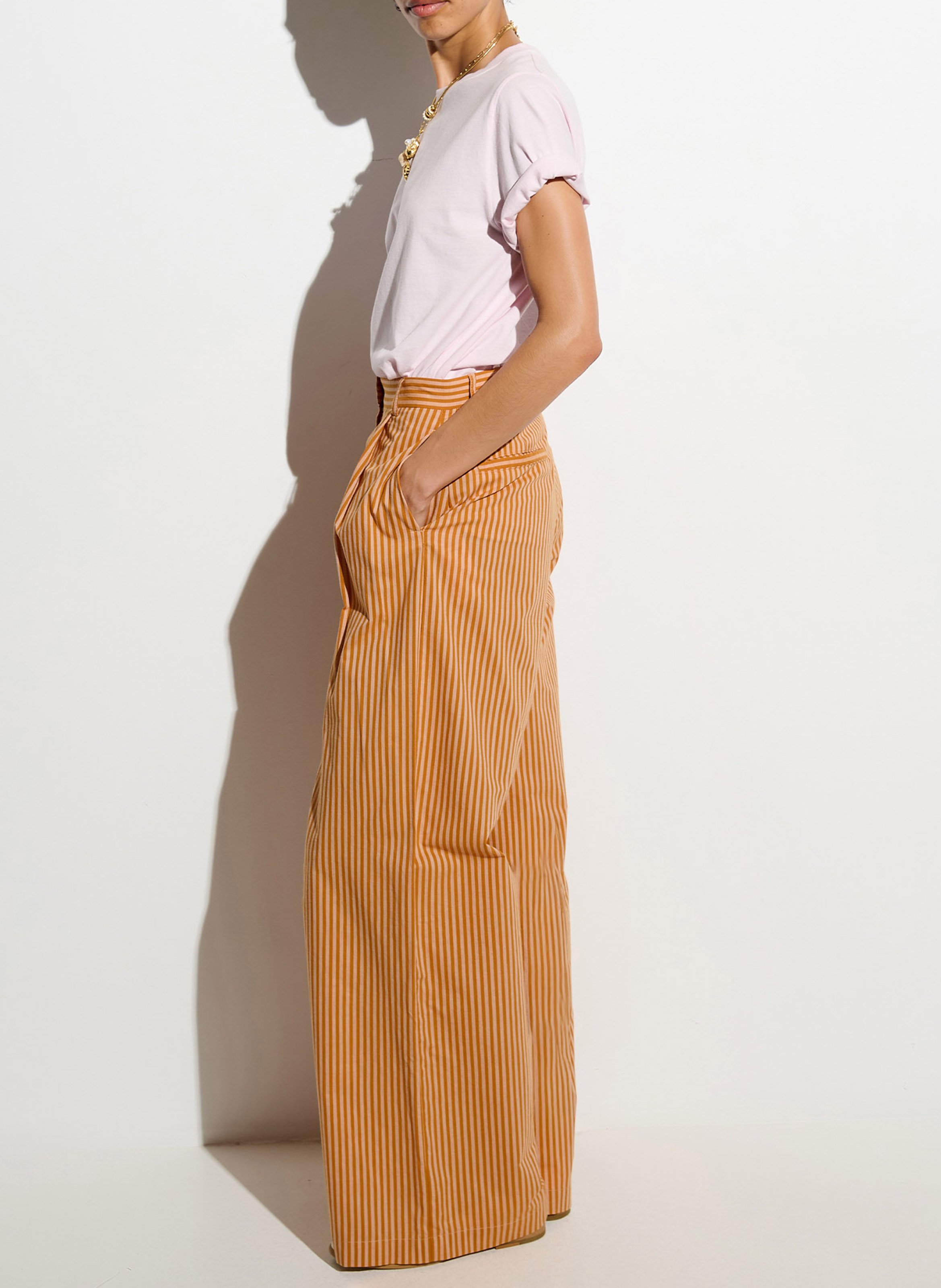 Pantalon ample rayé provencia SESSUN Orange