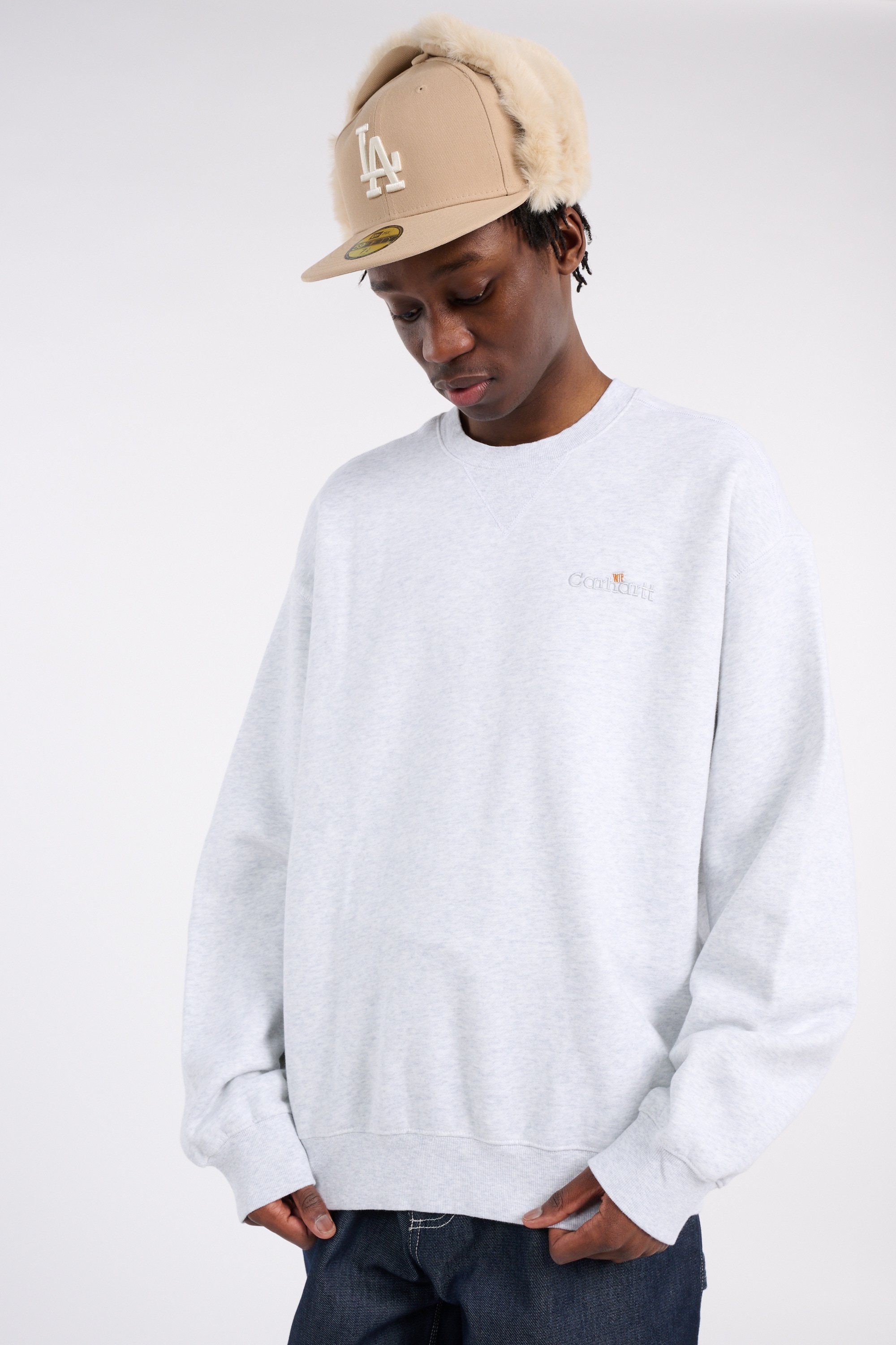 Sweatshirt wip label sweat CARHARTT WIP Gris