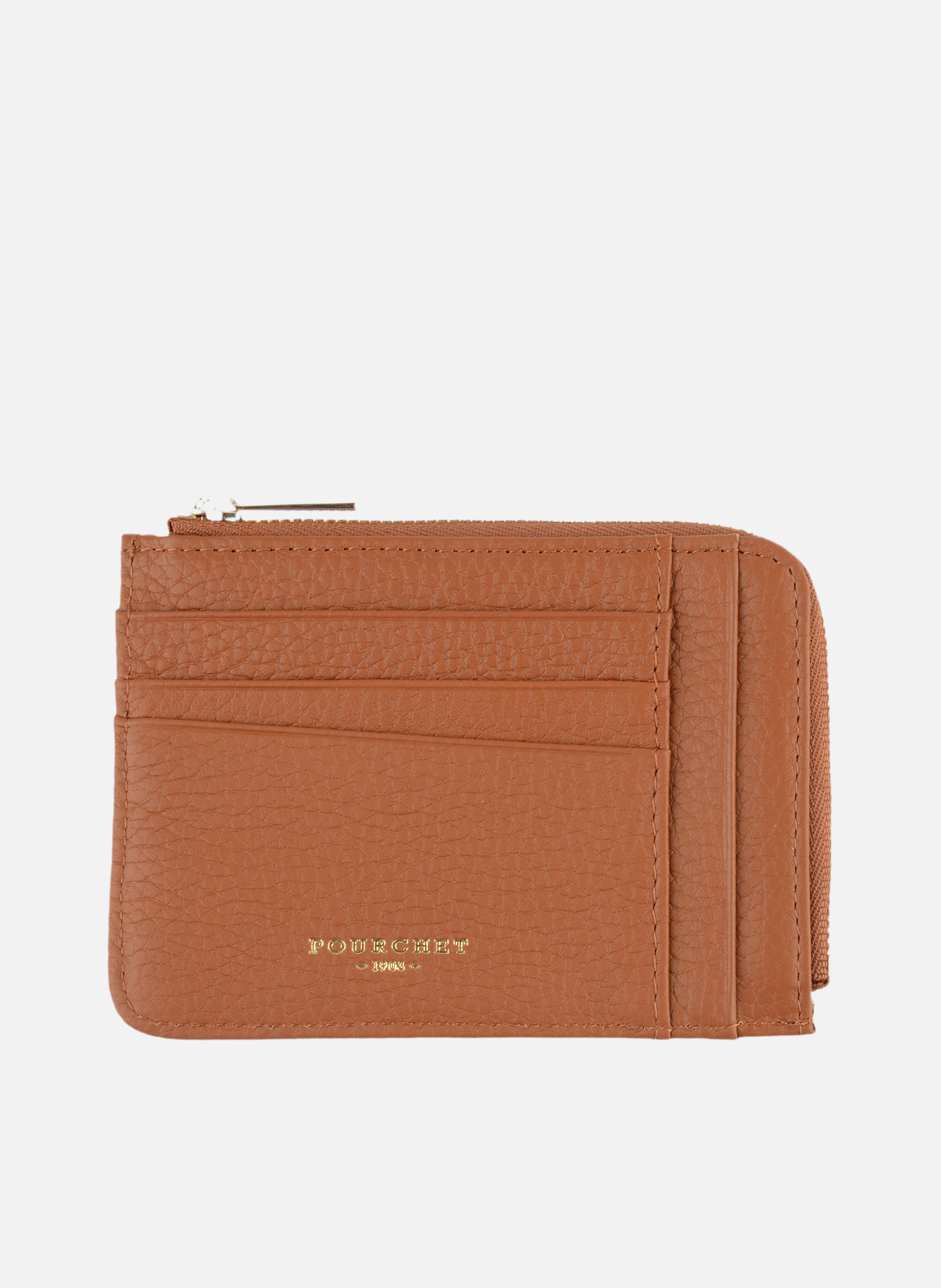 Club | porte-monnaie & porte-cartes en cuir de vachette POURCHET Marron
