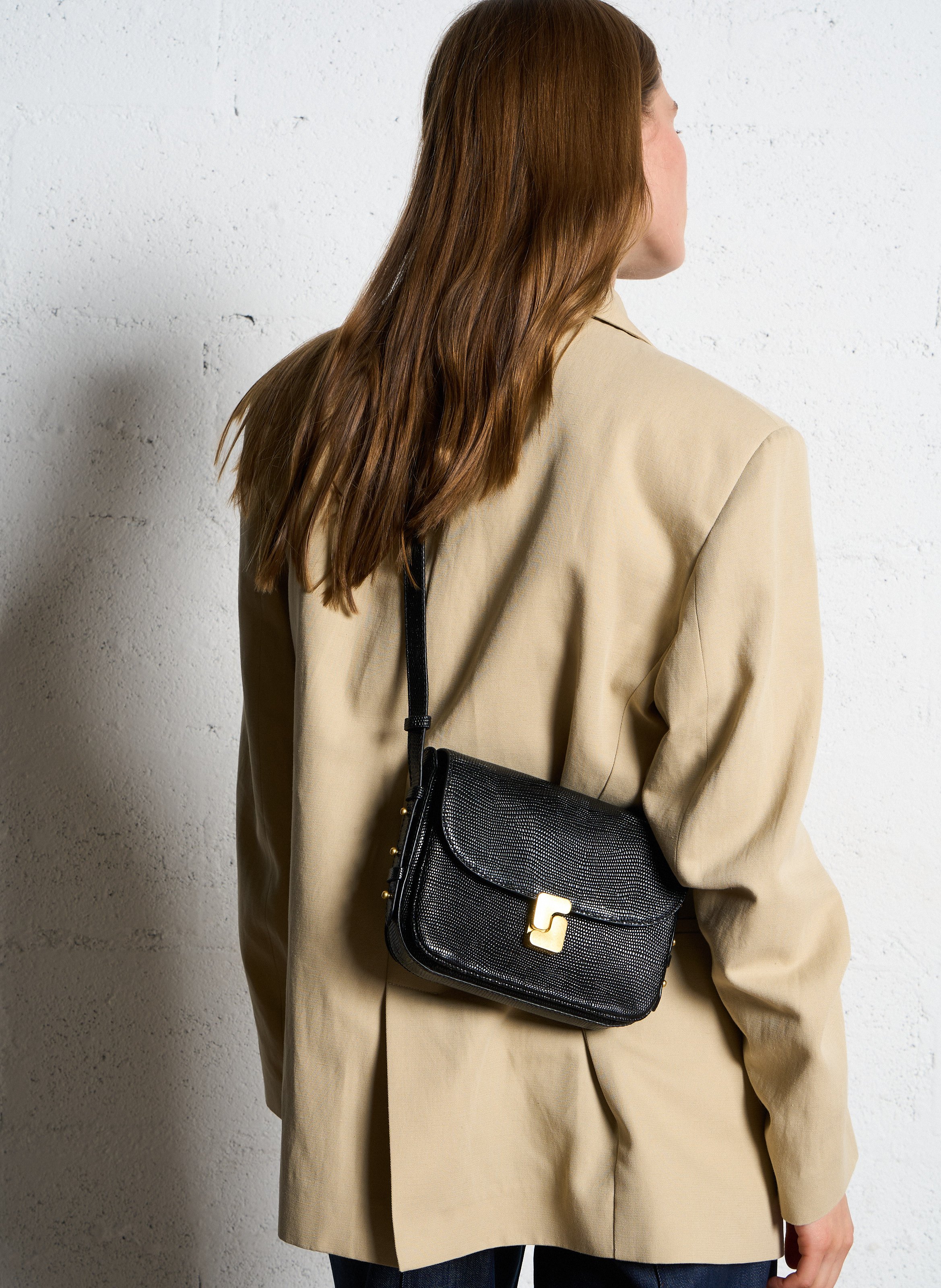 Sac bandoulière en cuir bellissima mini SOEUR Noir