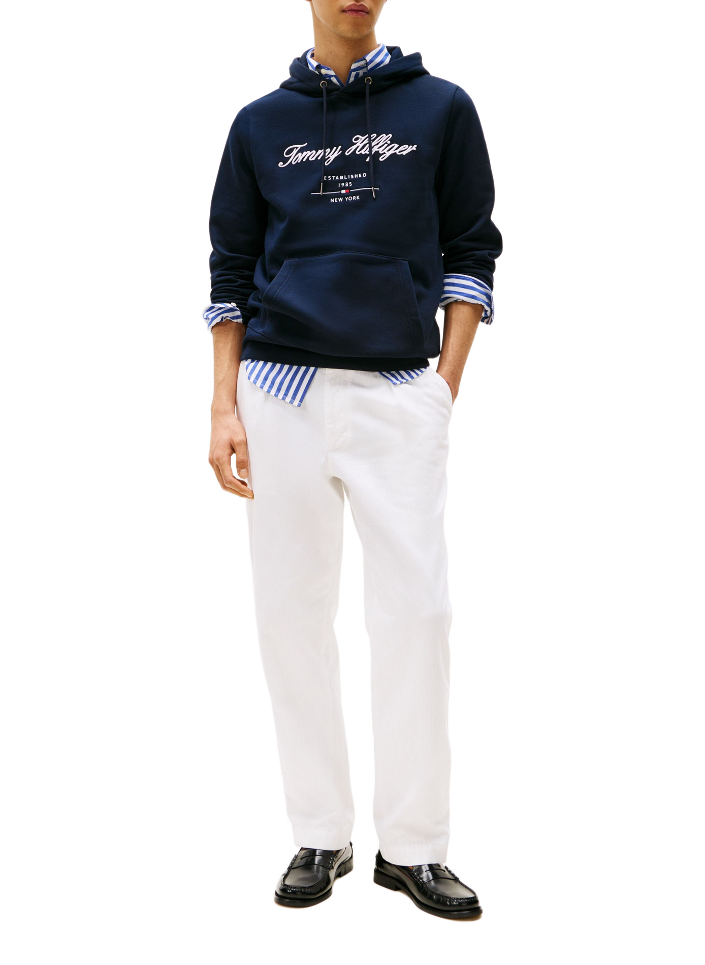 Bestickter Kapuzenpullover TOMMY HILFIGER Blau