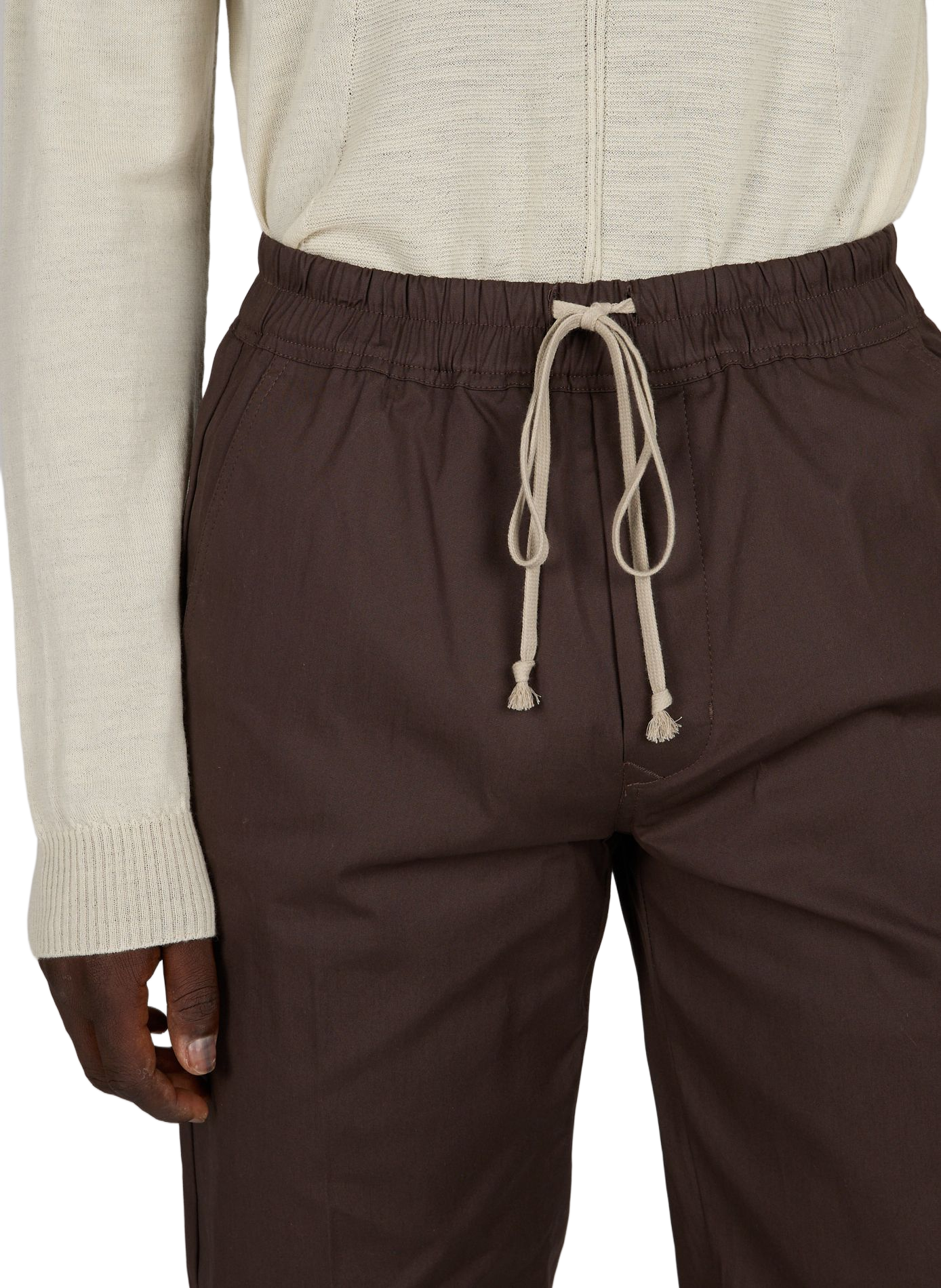 Pantalon à cordon de serrage Dietrich en coton RICK OWENS Marron