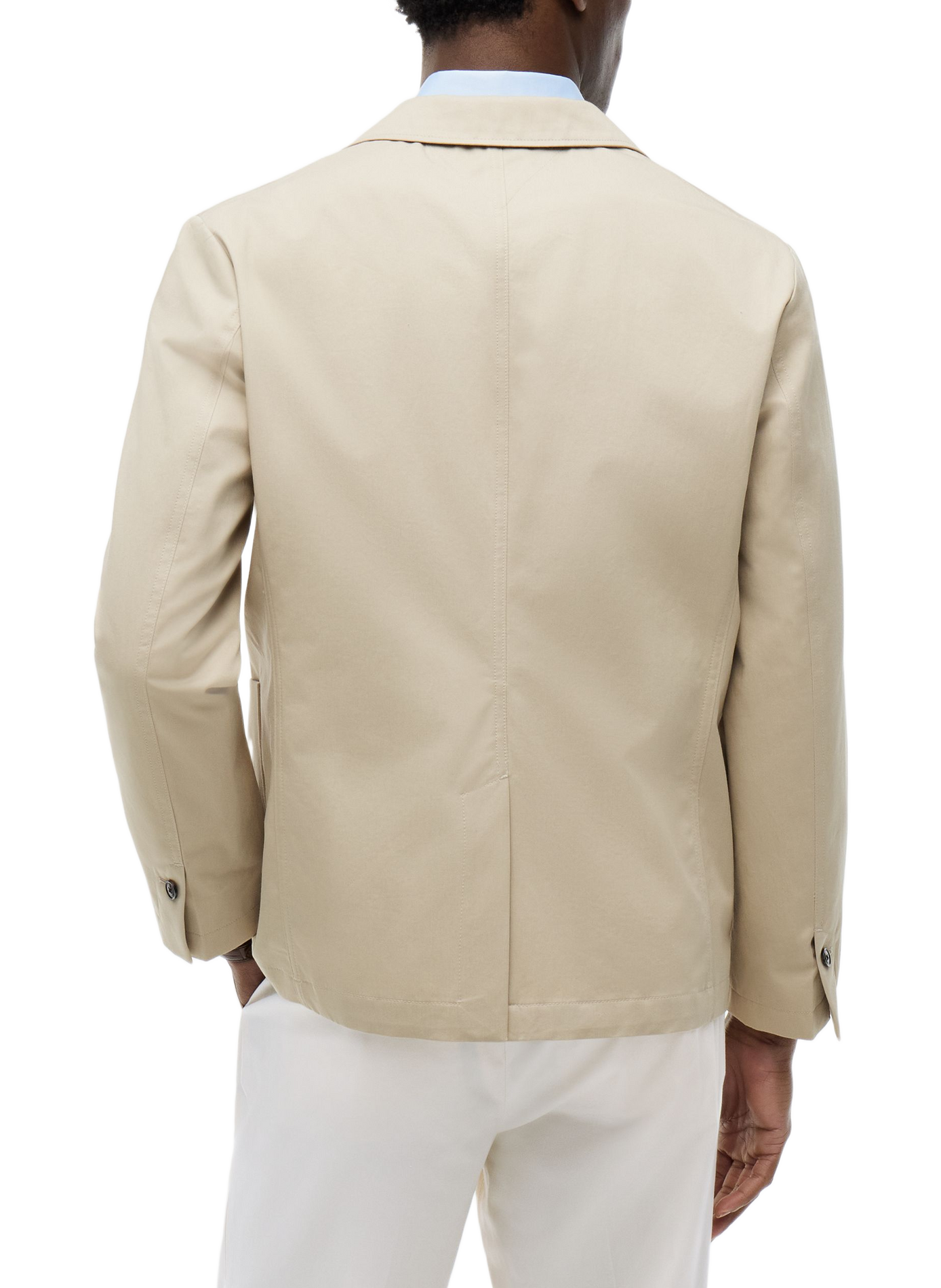 Gerader Blazer mit Reverskragen aus Baumwolle TOMMY HILFIGER Beige