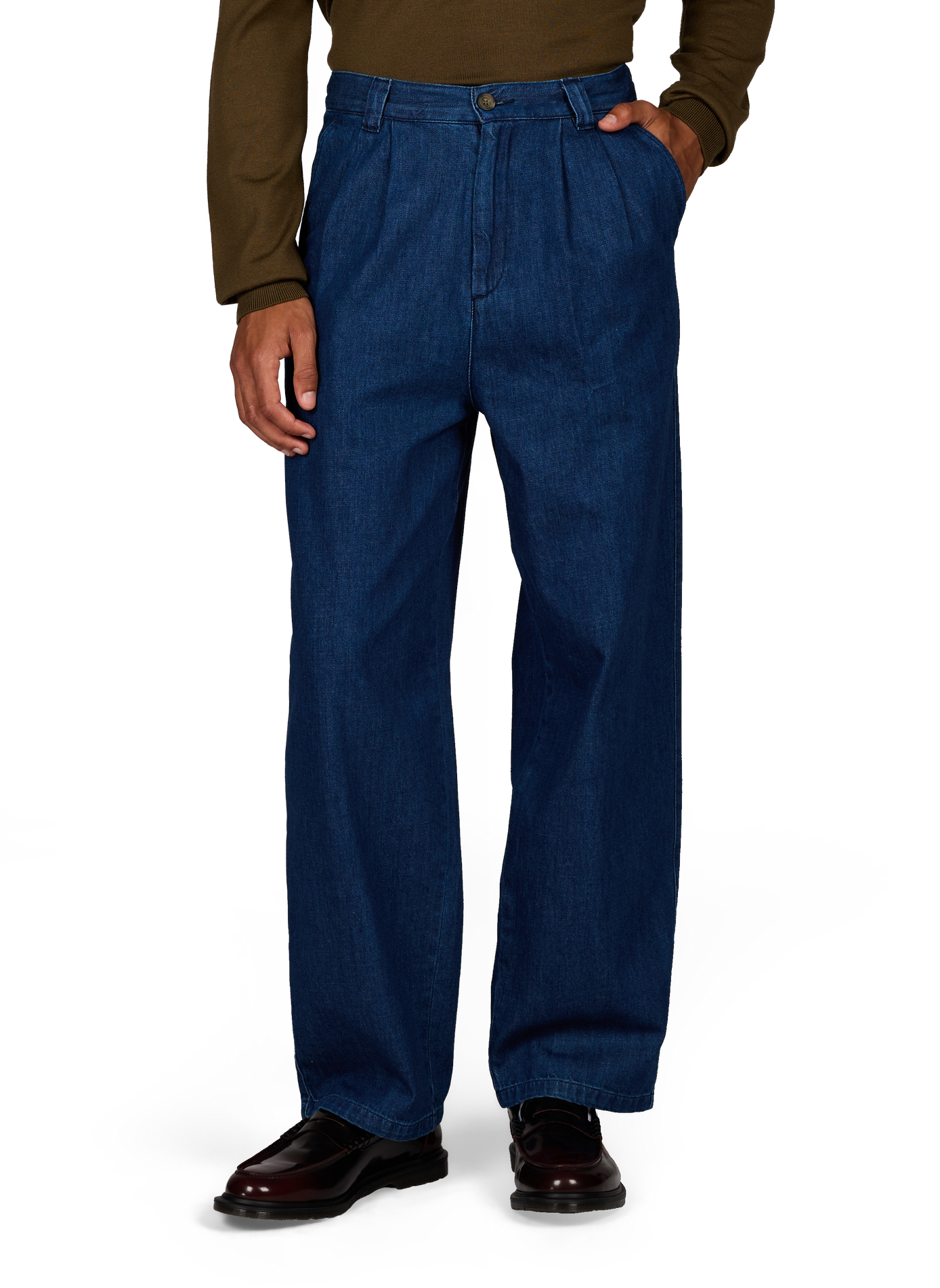 Wijde katoenen jeans A.P.C. Blauw