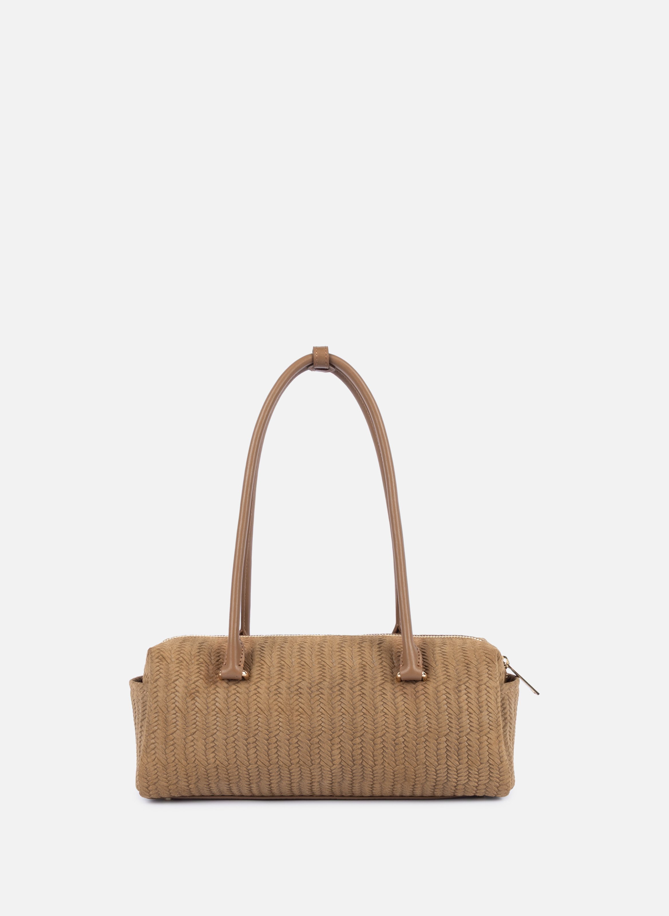 Sac rectangle - tressé cube LANCASTER Marron
