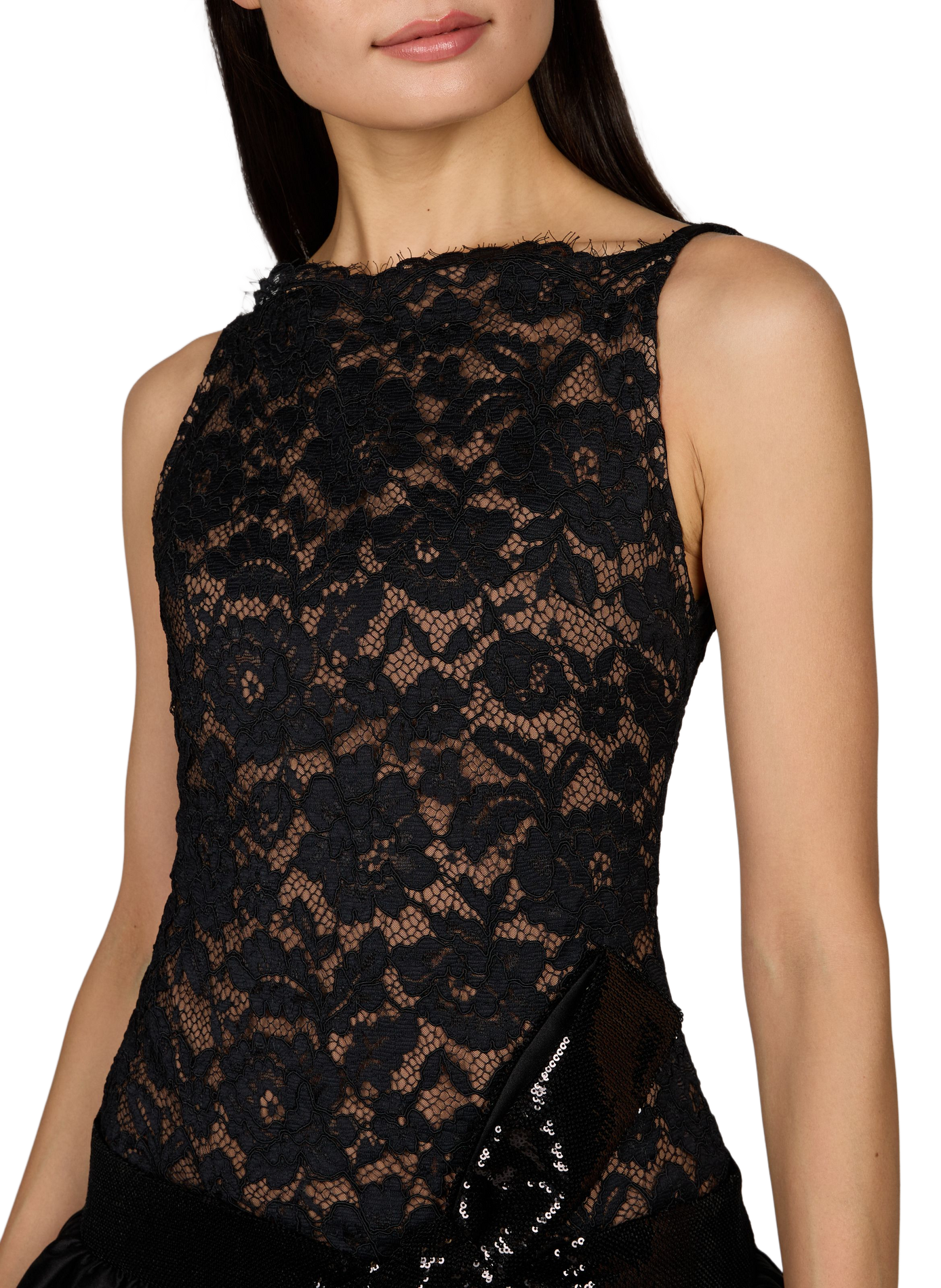 Kurzes Spitzenkleid SELF PORTRAIT Schwarz