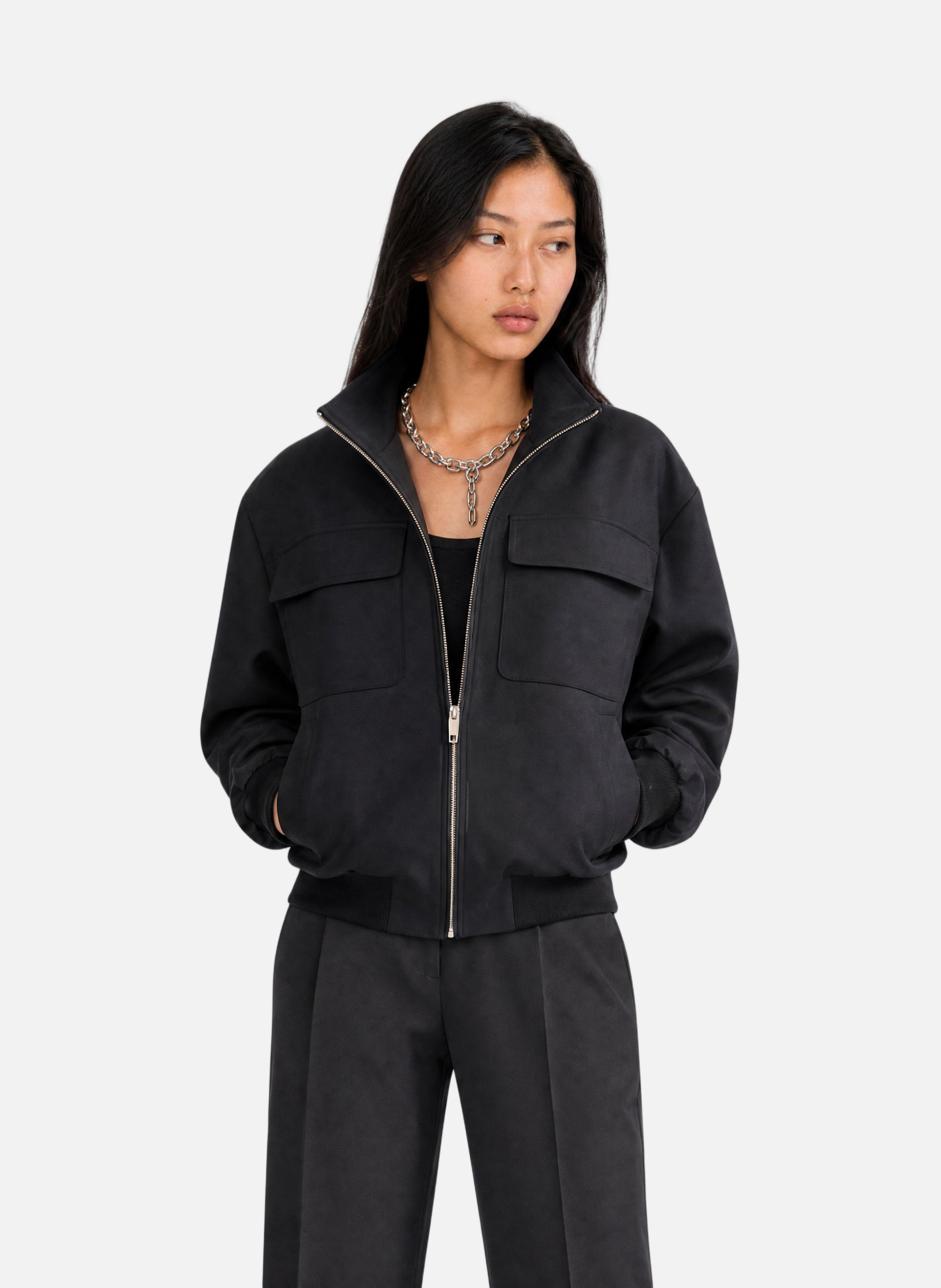Blouson zippé en laine mélangée THE KOOPLES Noir