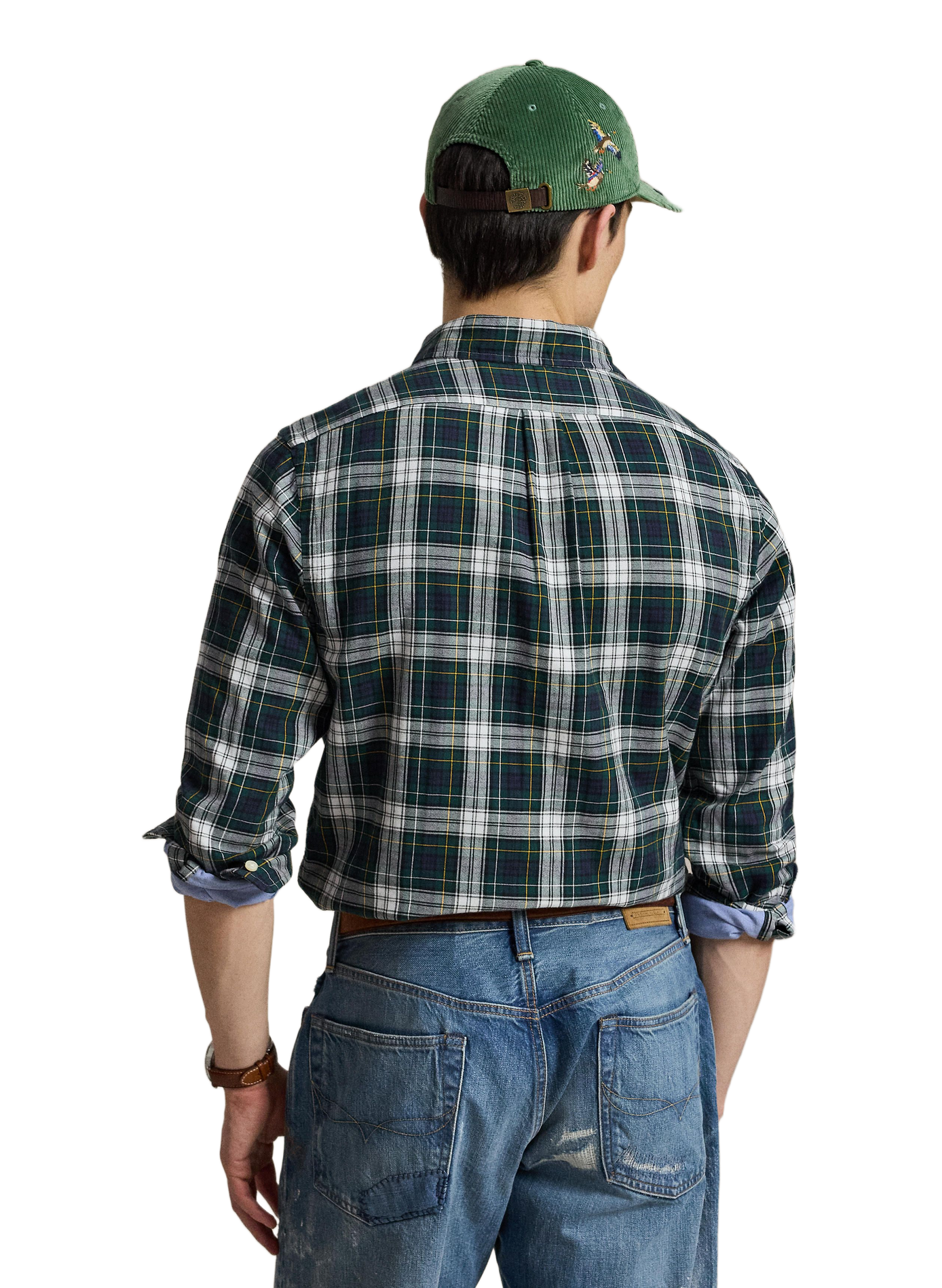 Chemise droite à carreaux en coton POLO RALPH LAUREN Bleu