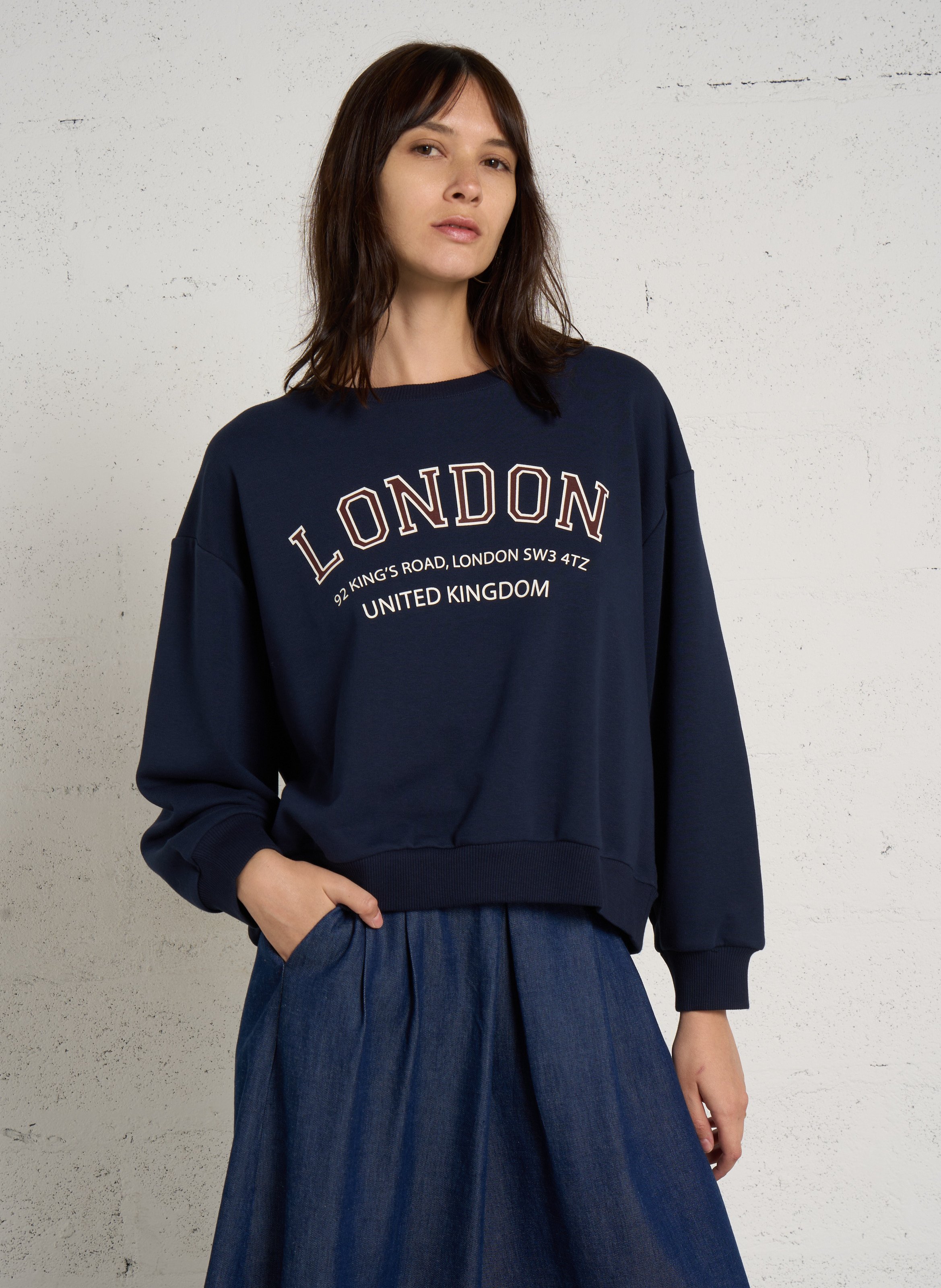 Sweat ample en coton mélangé leshop MAISON 123 Bleu