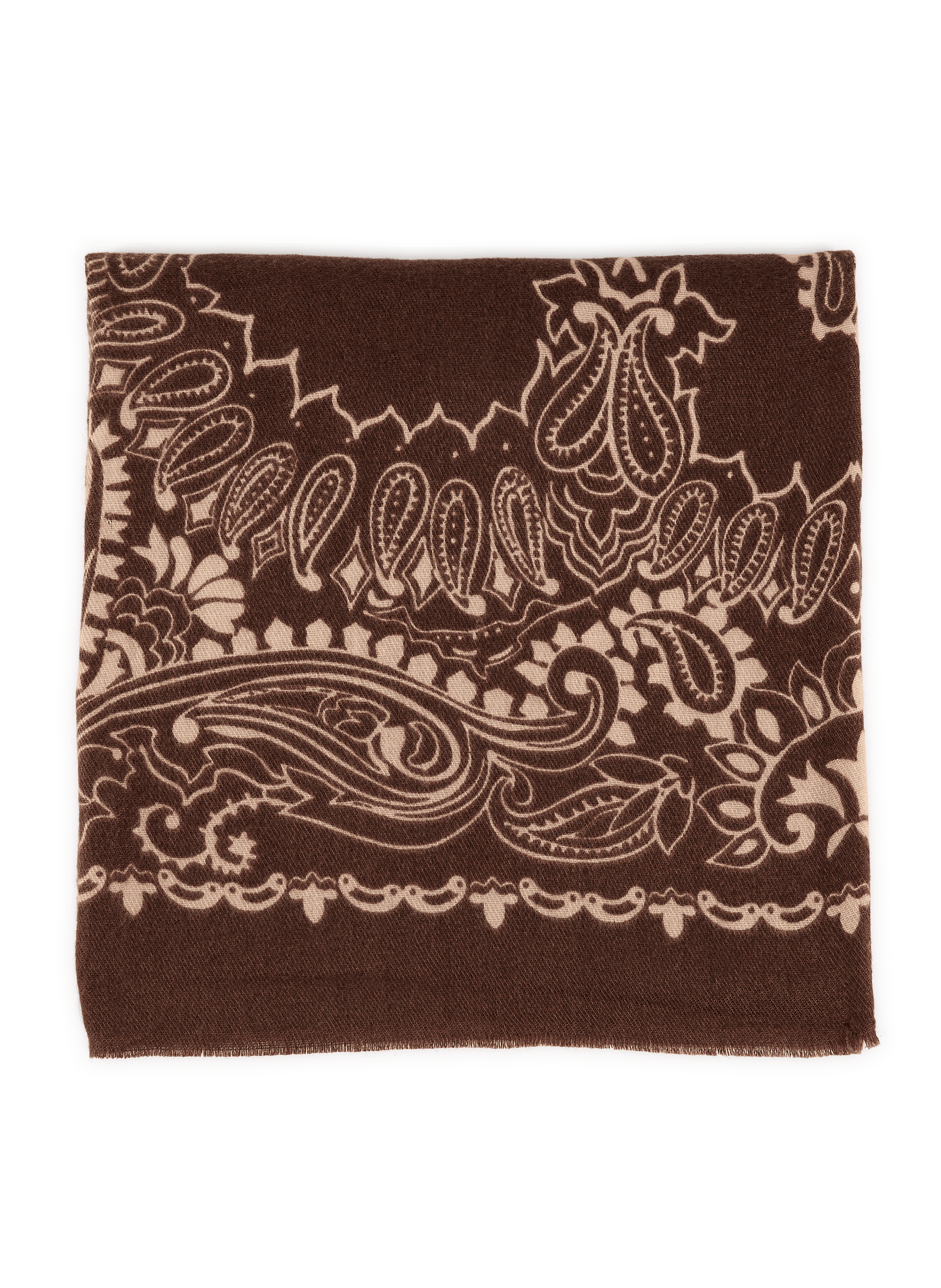 Printed fringed scarf AU PRINTEMPS PARIS Brown