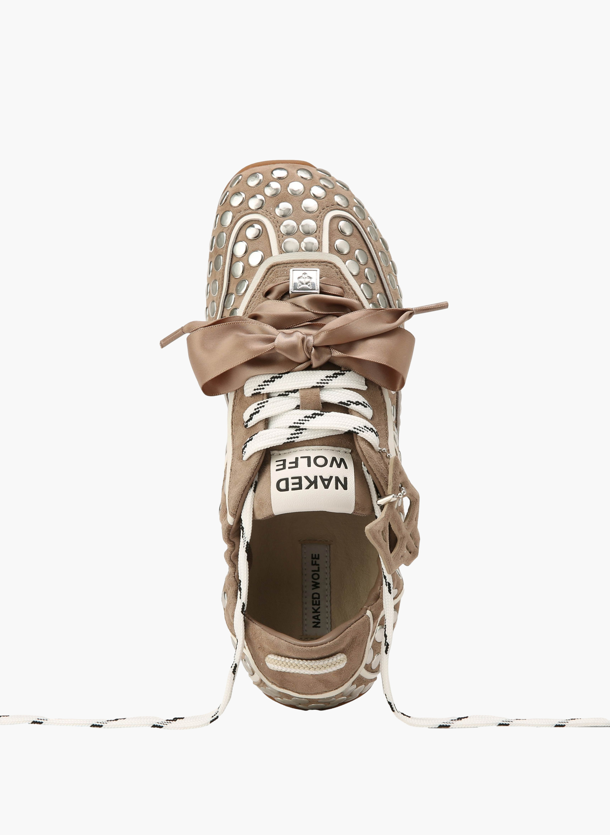 Soul-sneakers van suède met studs NAKED WOLFE Bruin