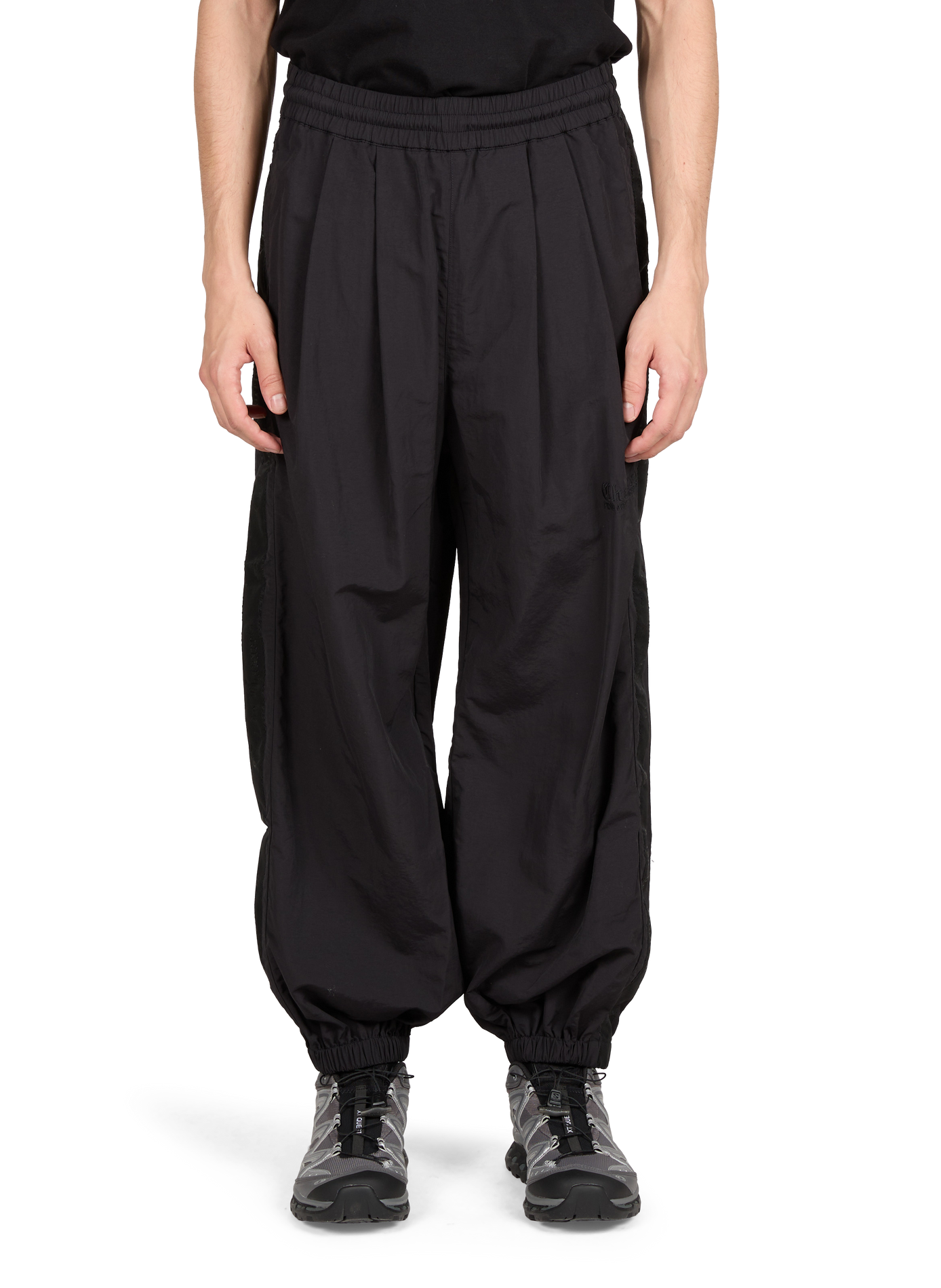 Plain elasticated straight-leg trousers WILLY CHAVARRIA Black