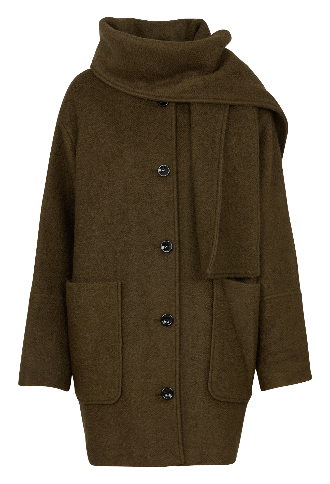 Oversized jas van een gerecyclede wolmix LA FEE MARABOUTEE Groen