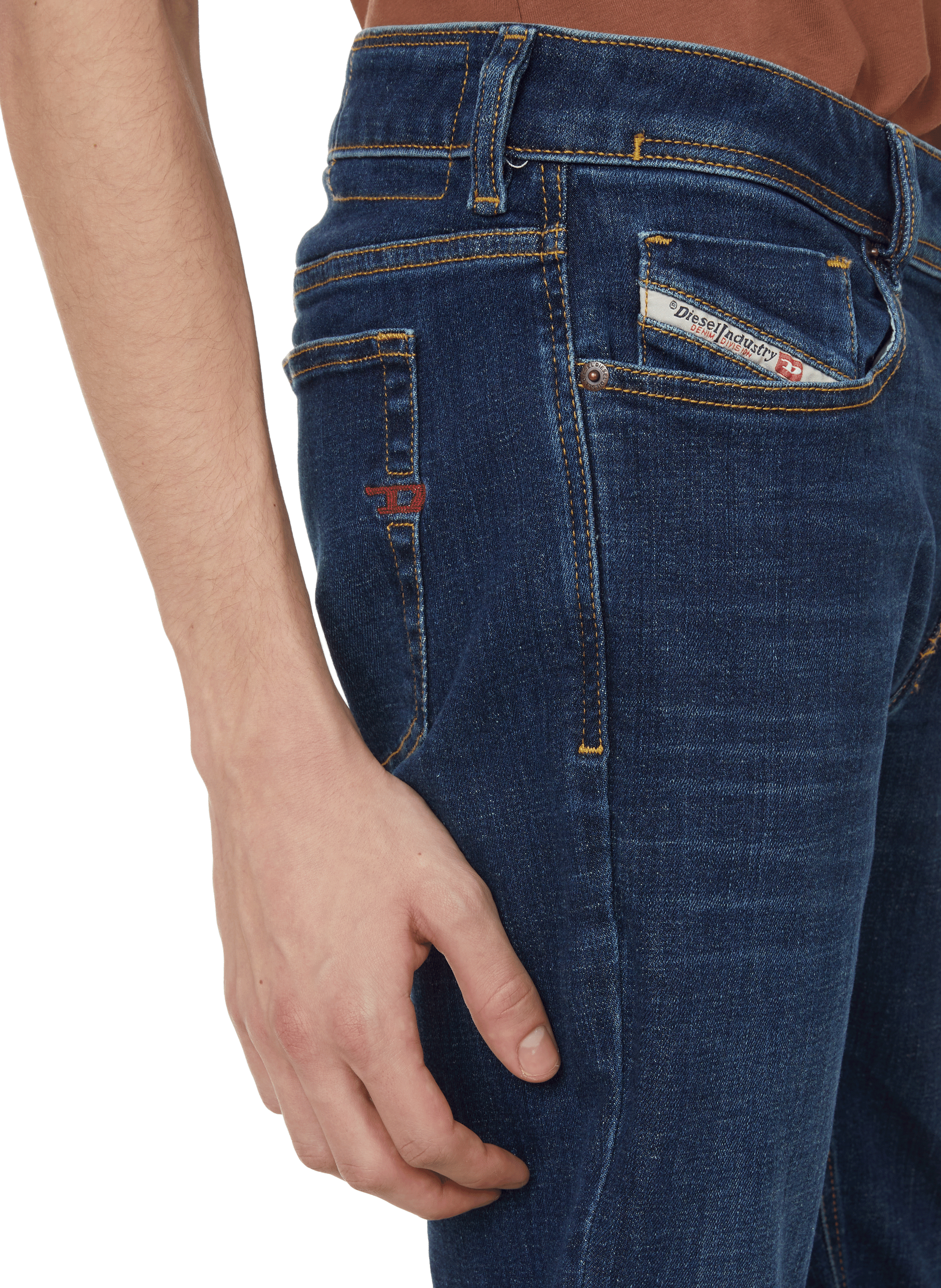 Jean droit en coton  DIESEL Bleu