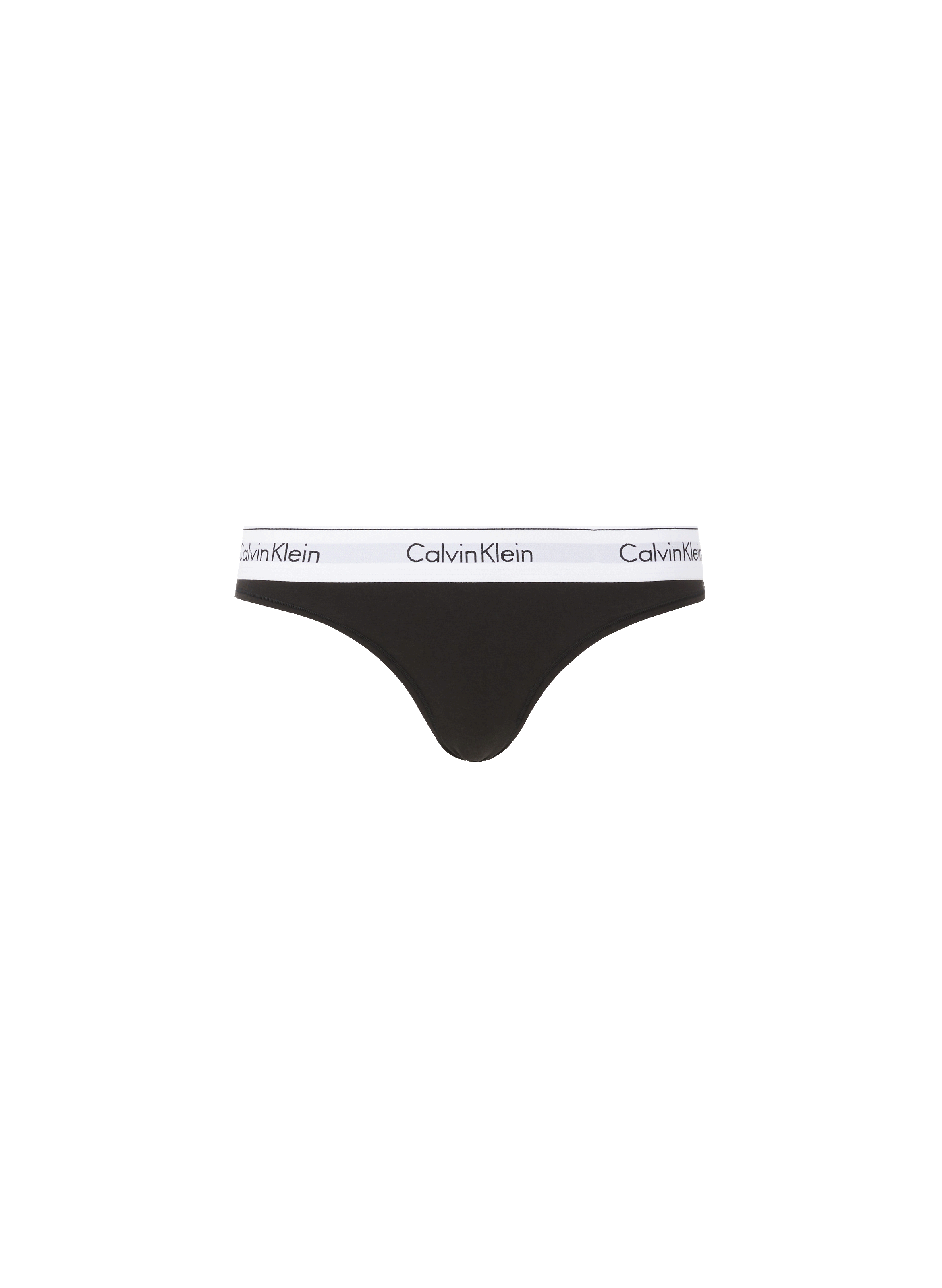 CALVIN KLEIN Stretch cotton thong Black