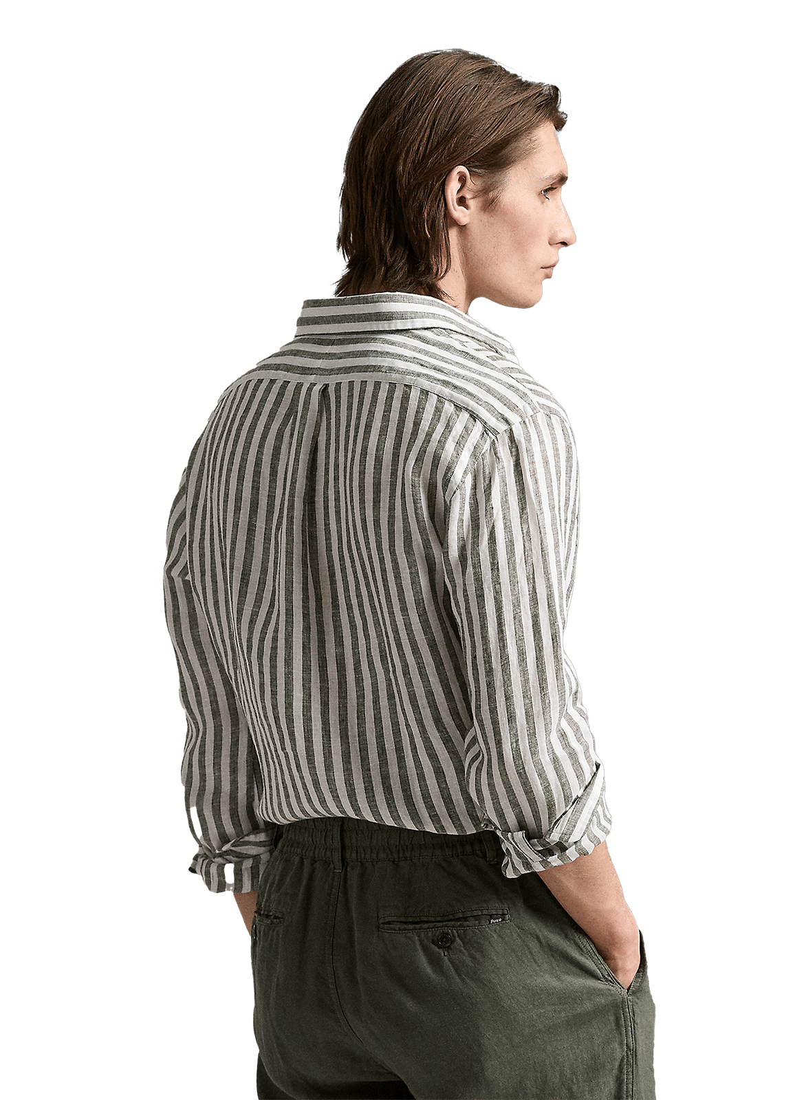 Striped linen shirt POLO RALPH LAUREN Green
