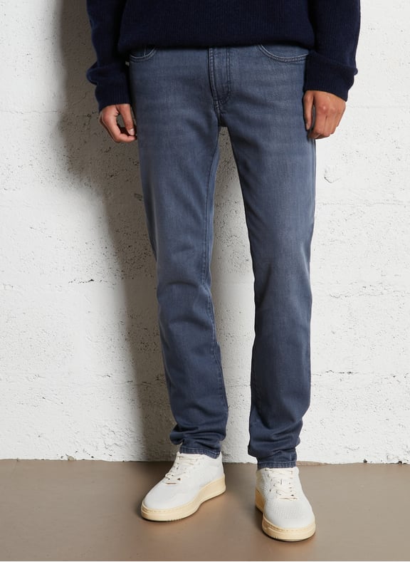 Jean slim délavé 5 poches Bleu by IKKS IKKS Jean slim délavé 5 poches Bleu