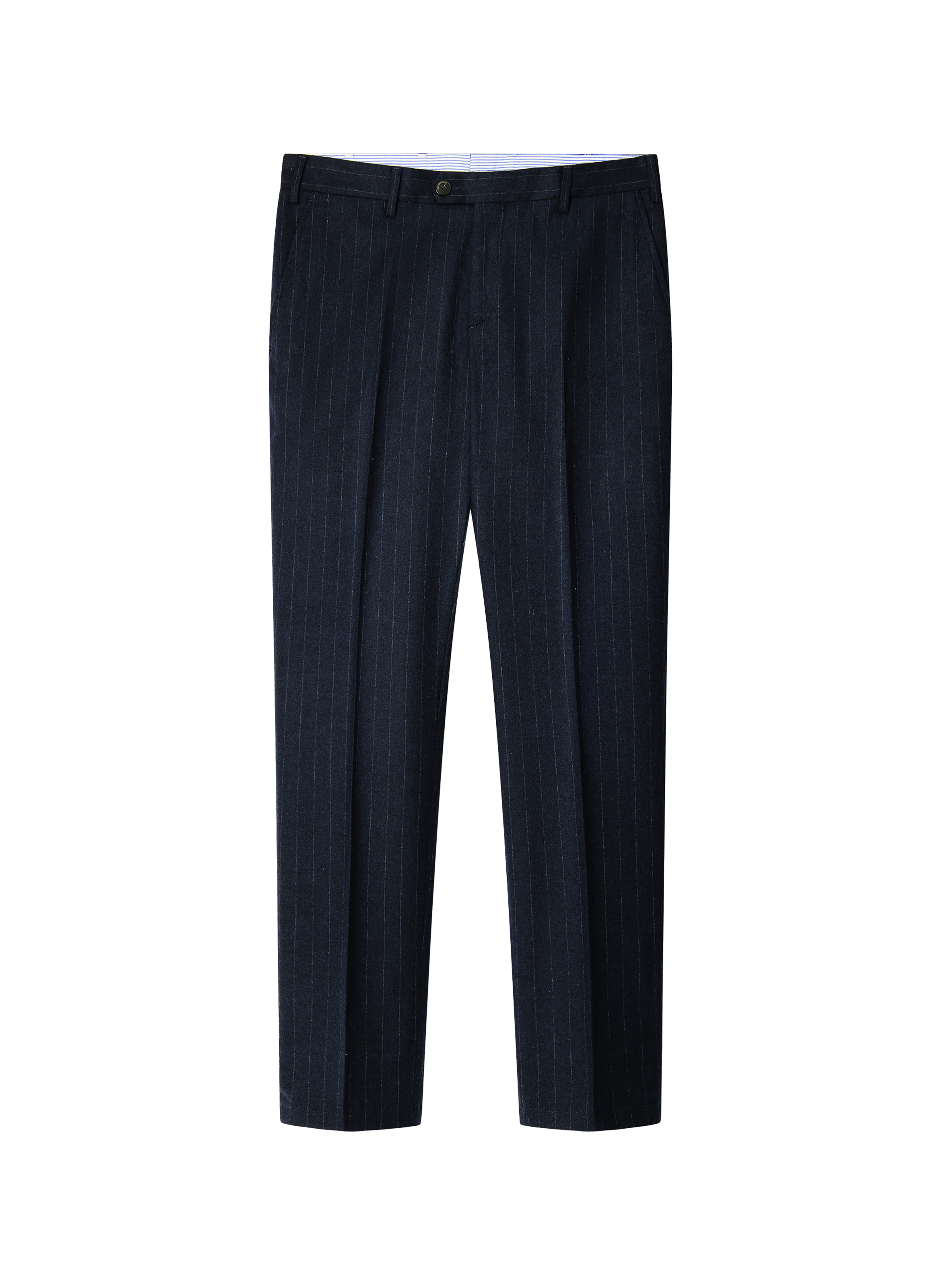 Pantalon droit rayé en laine FACONNABLE Bleu