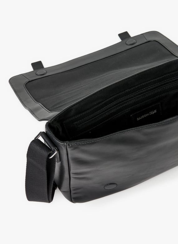 Sac messenger en cuir  | Noir by SAISON 1865 Sac messenger en cuir  Noir