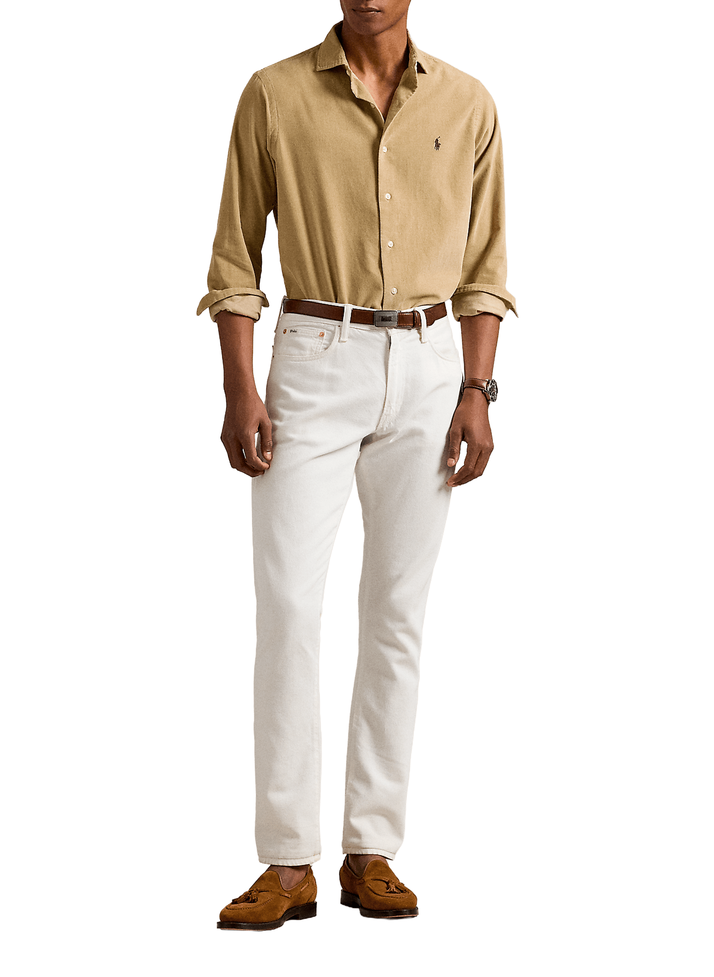 Chemise en coton POLO RALPH LAUREN Kaki