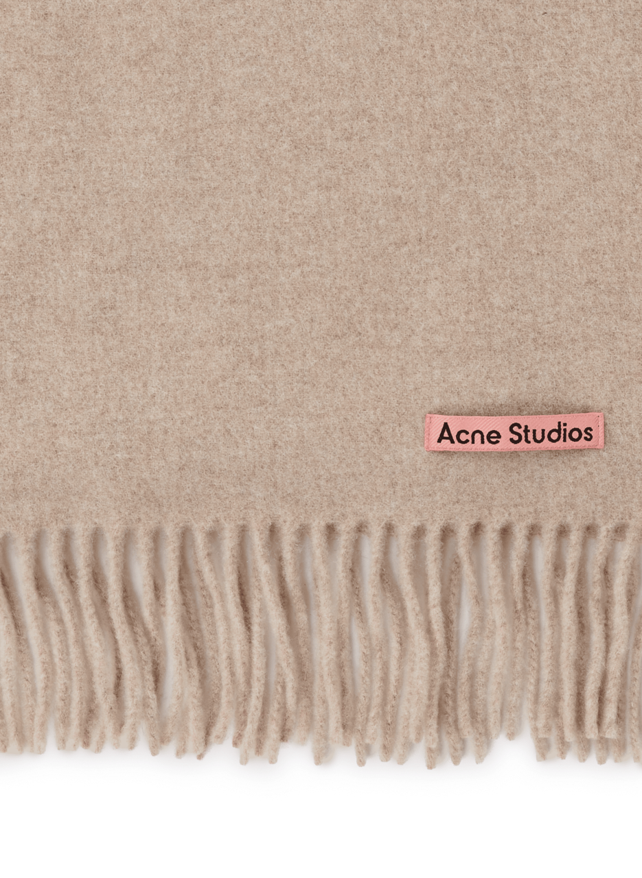 Echarpe à franges en laine ACNE STUDIOS Beige