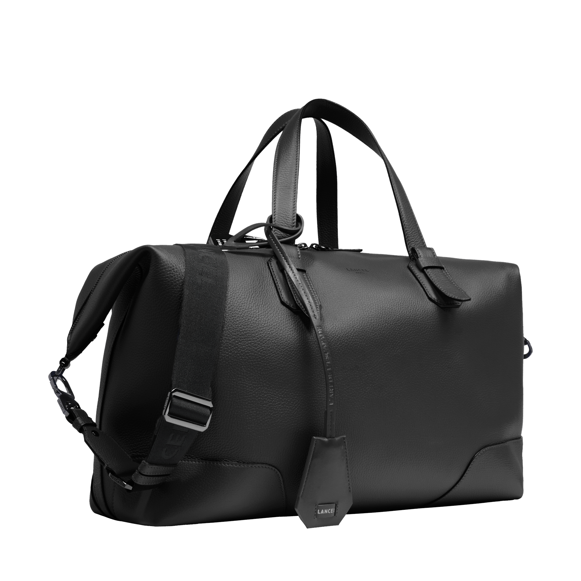 Sac weekend zippé charlie de lancel en cuir LANCEL Zwart