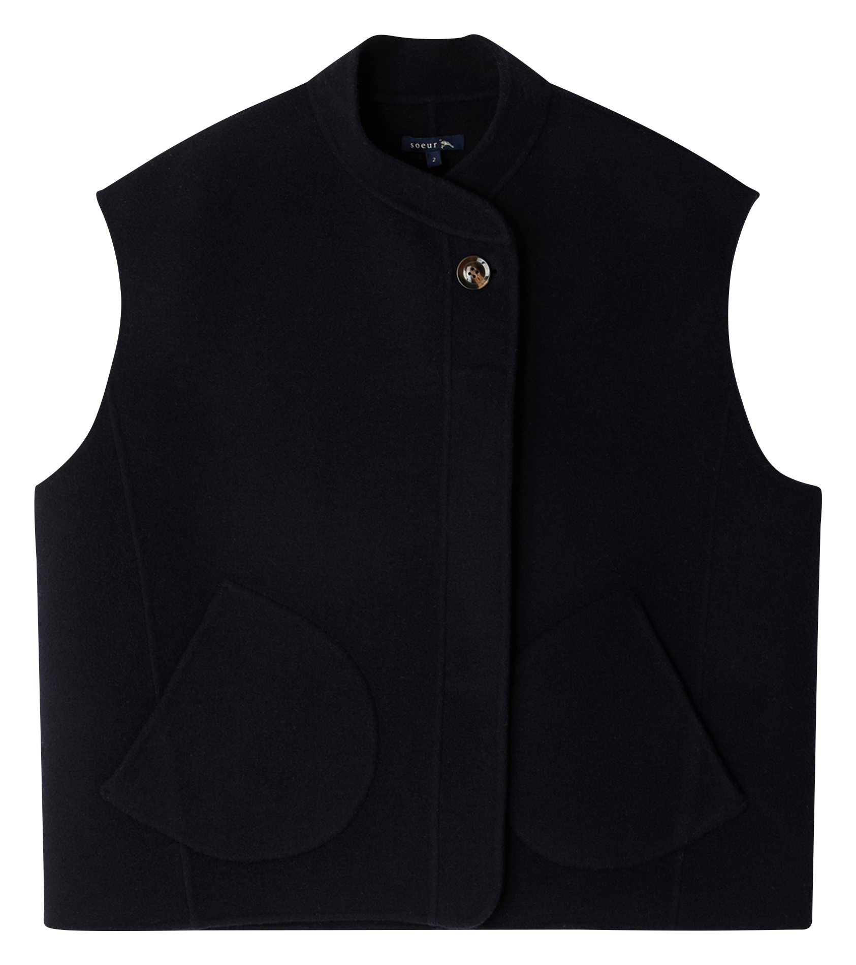 Blouson court sans manches en laine mélangée adeline SOEUR Bleu