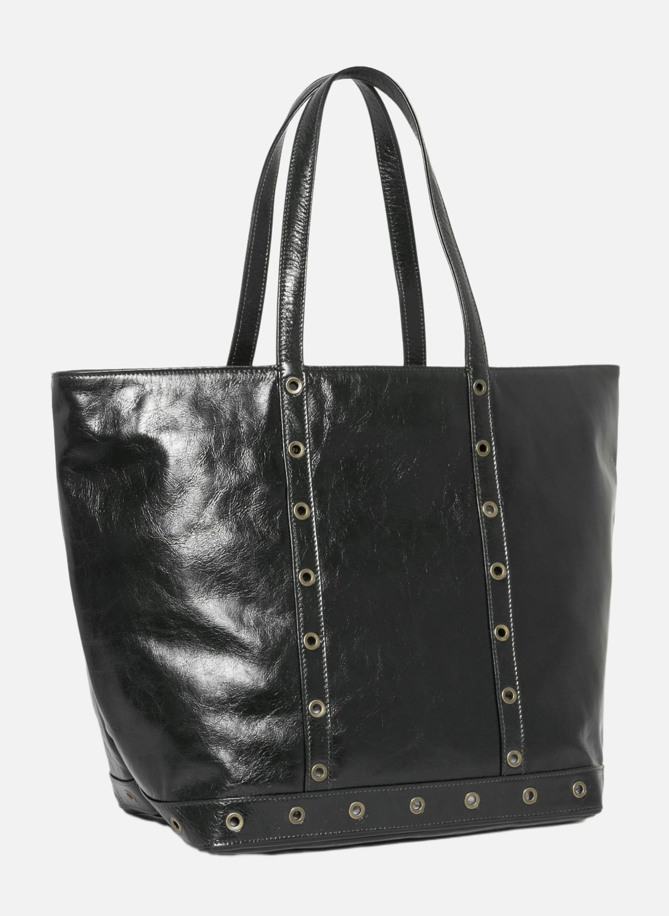 Cabas L en cuir Noir