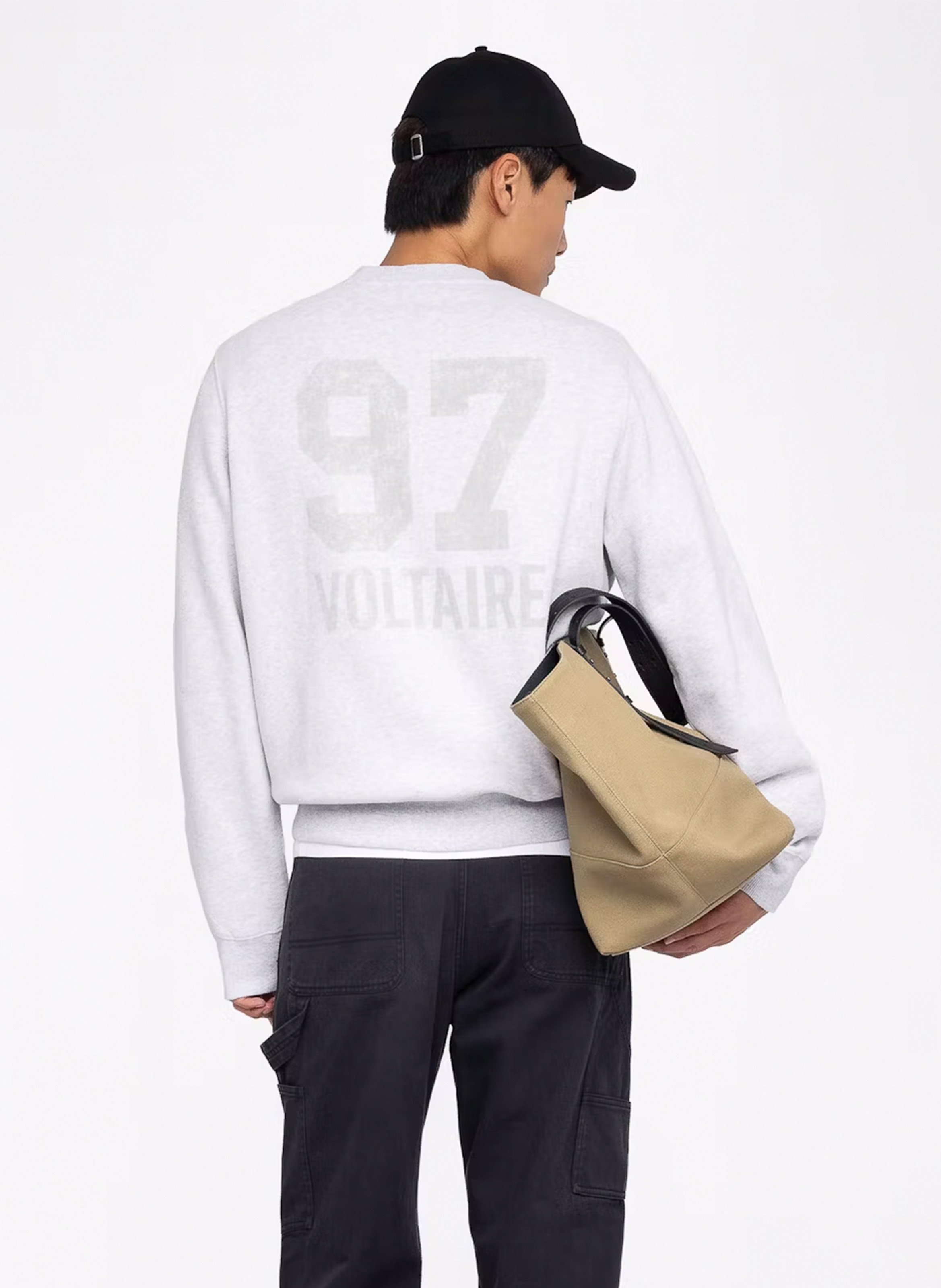 Sweat col rond en coton mélangé aime mo ZADIG&VOLTAIRE Gris