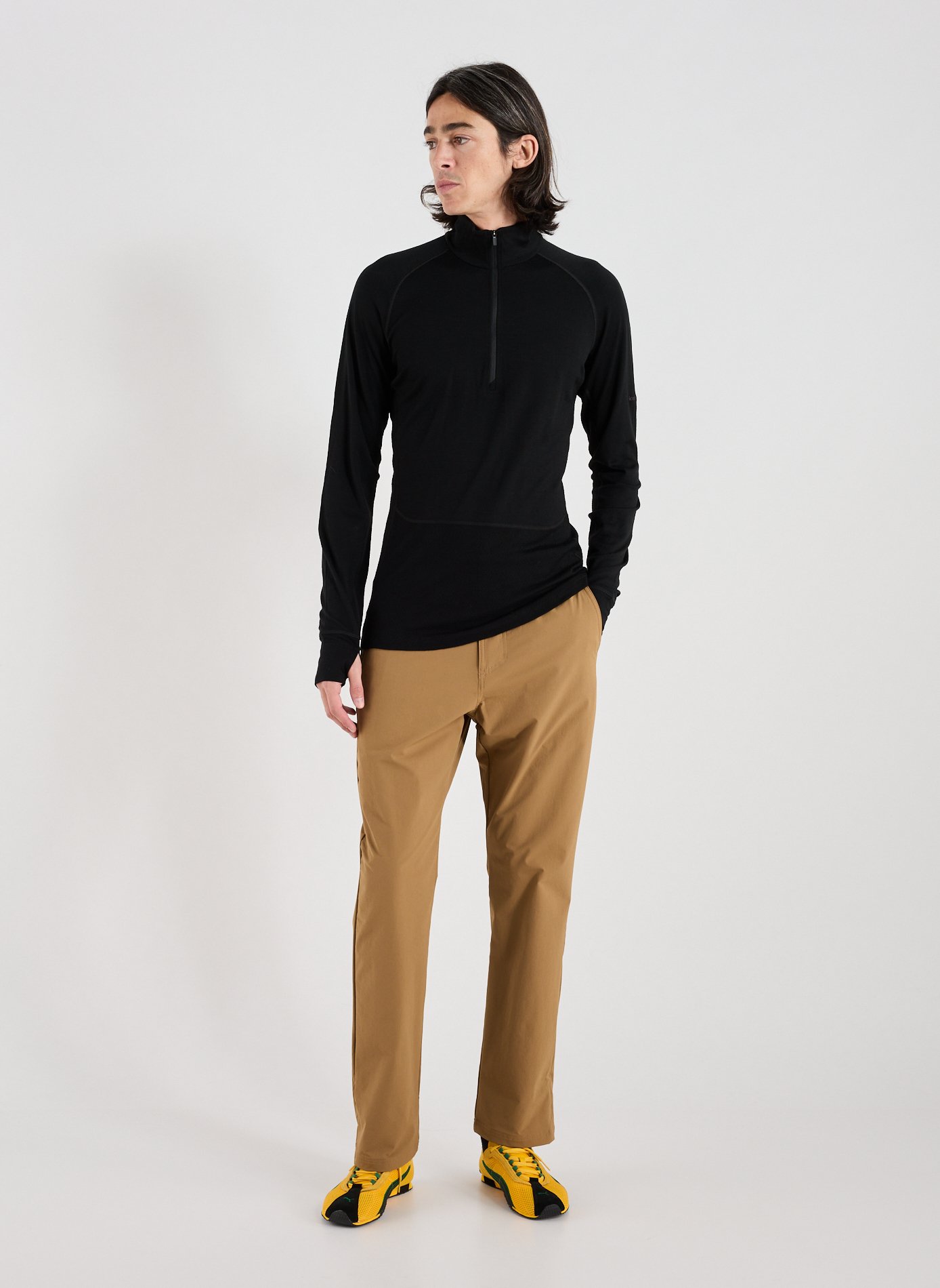 Wool zip-neck jumper ICEBREAKER Black