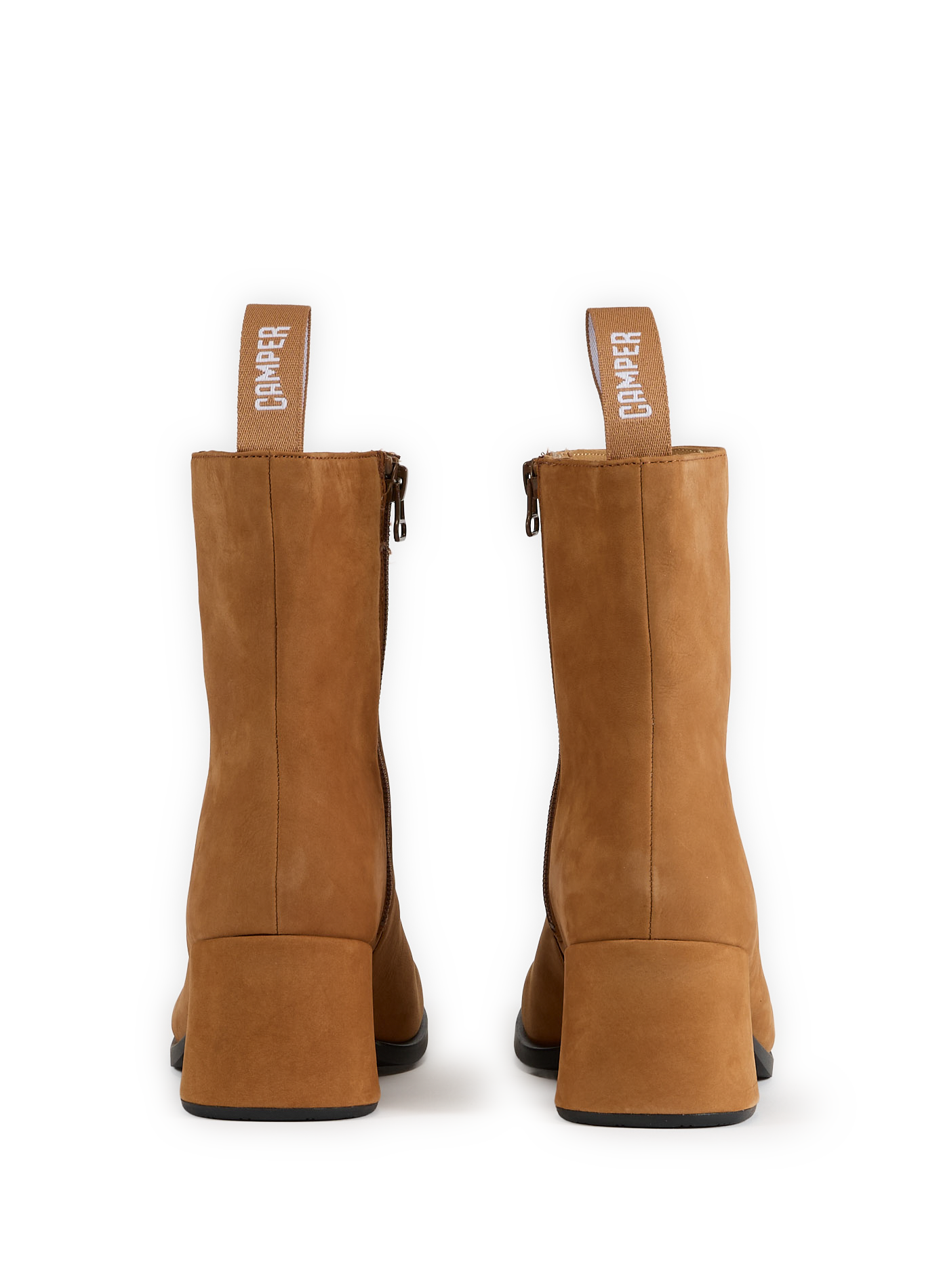 Suede leather heeled ankle boots CAMPER Brown