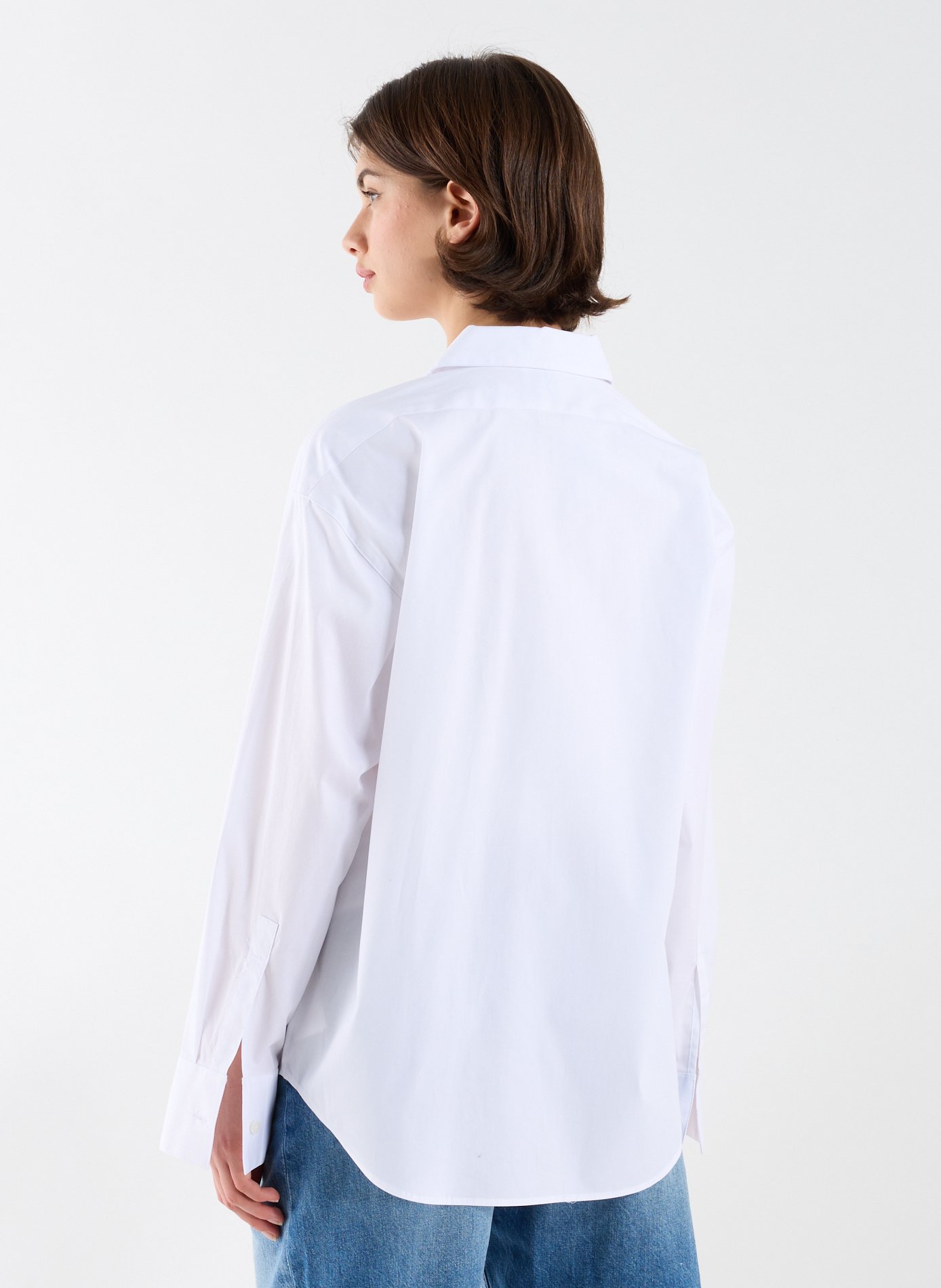 Chemise droite en coton mélangé CALVIN KLEIN Blanc
