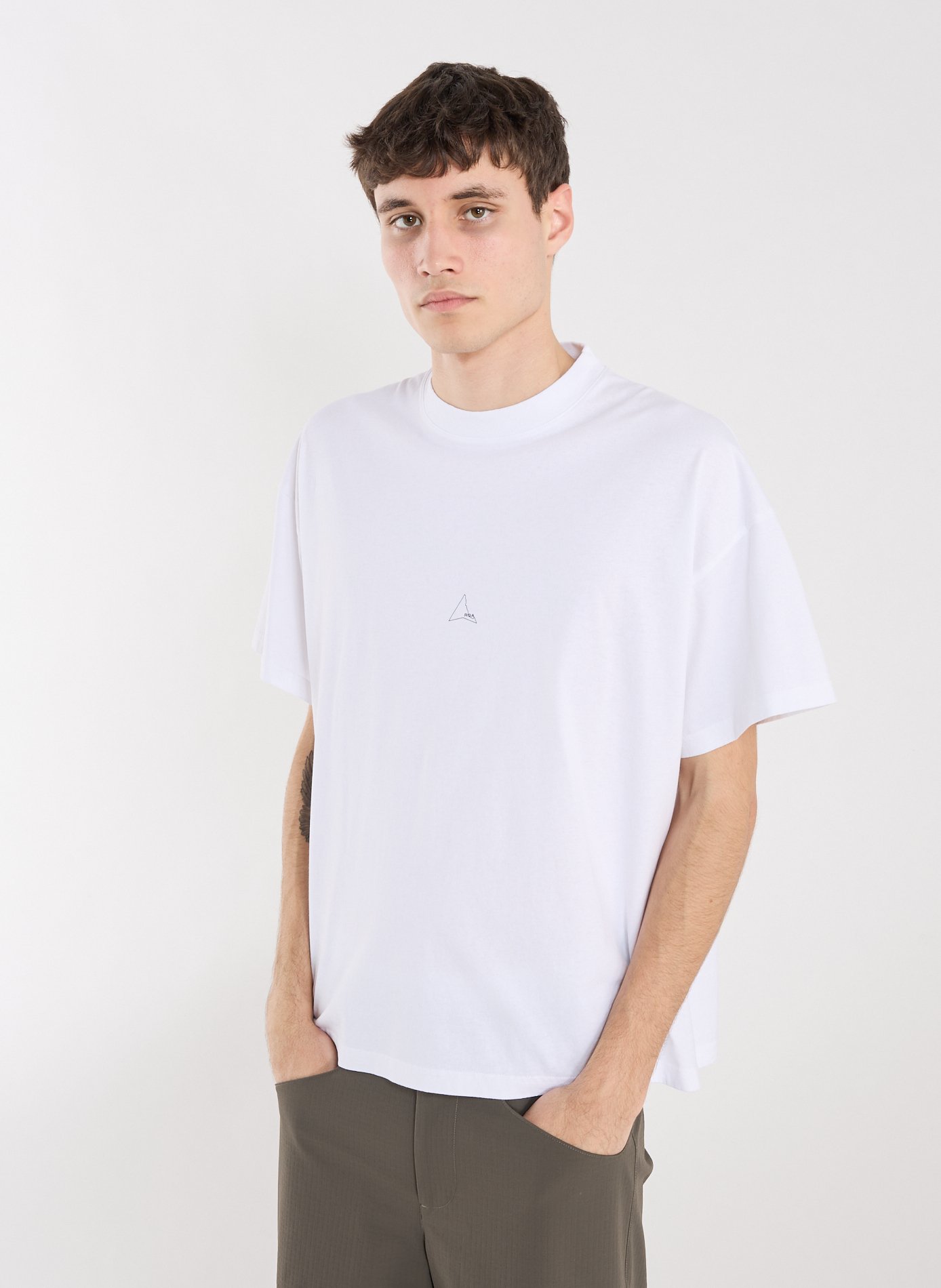 T-Shirt ample manches courtes en coton ROA Blanc