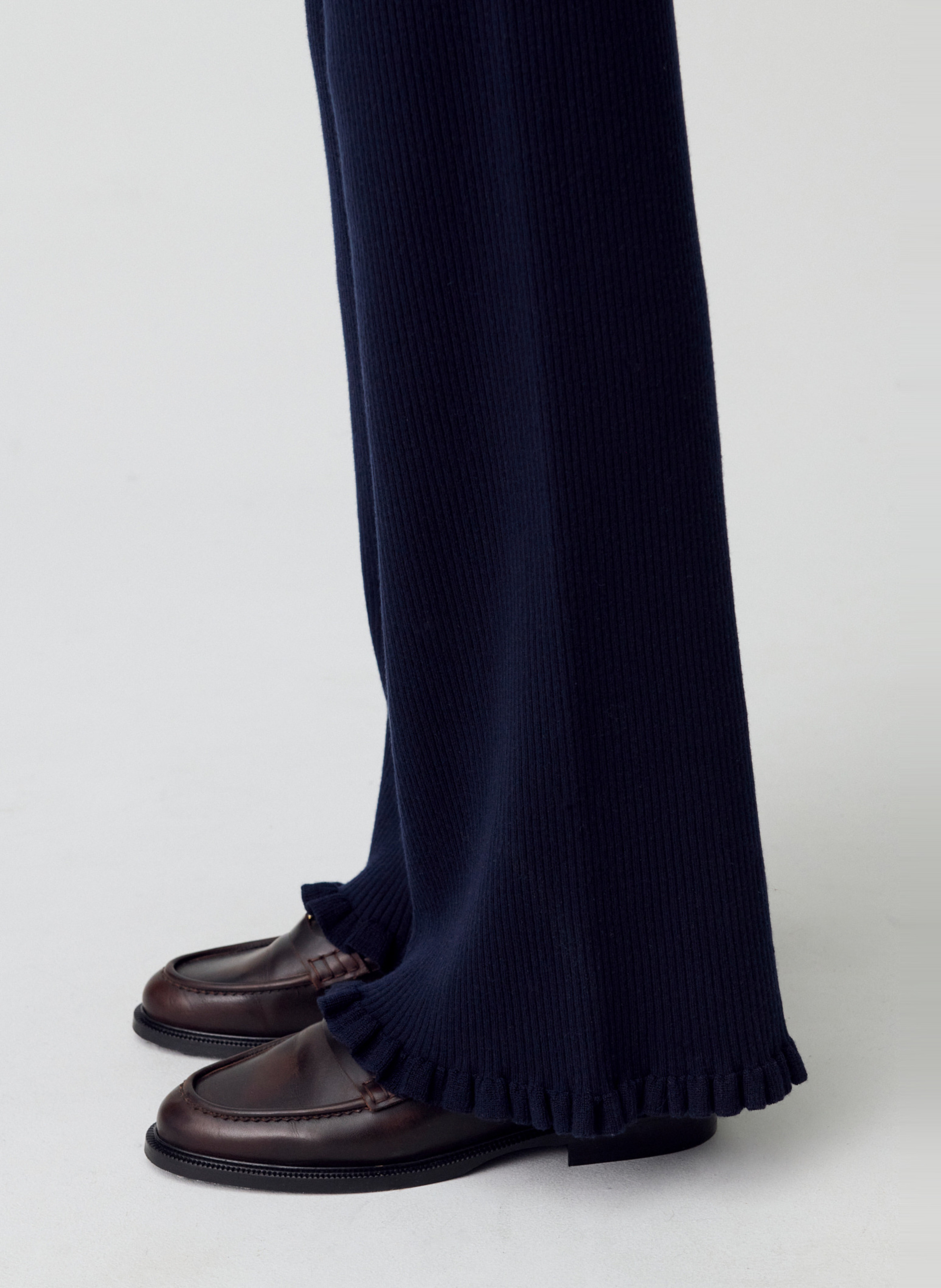 Pantalon flare en maille malona CLAUDIE PIERLOT Bleu